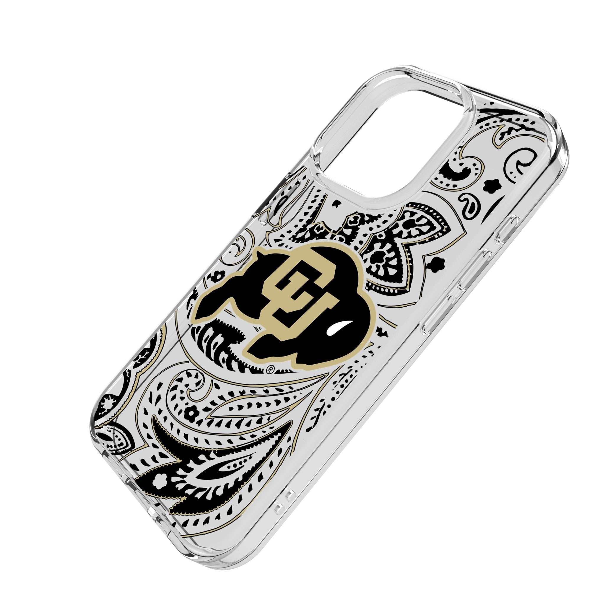 University of Colorado Buffaloes Paisley Clear Phone Case for Apple iPhone