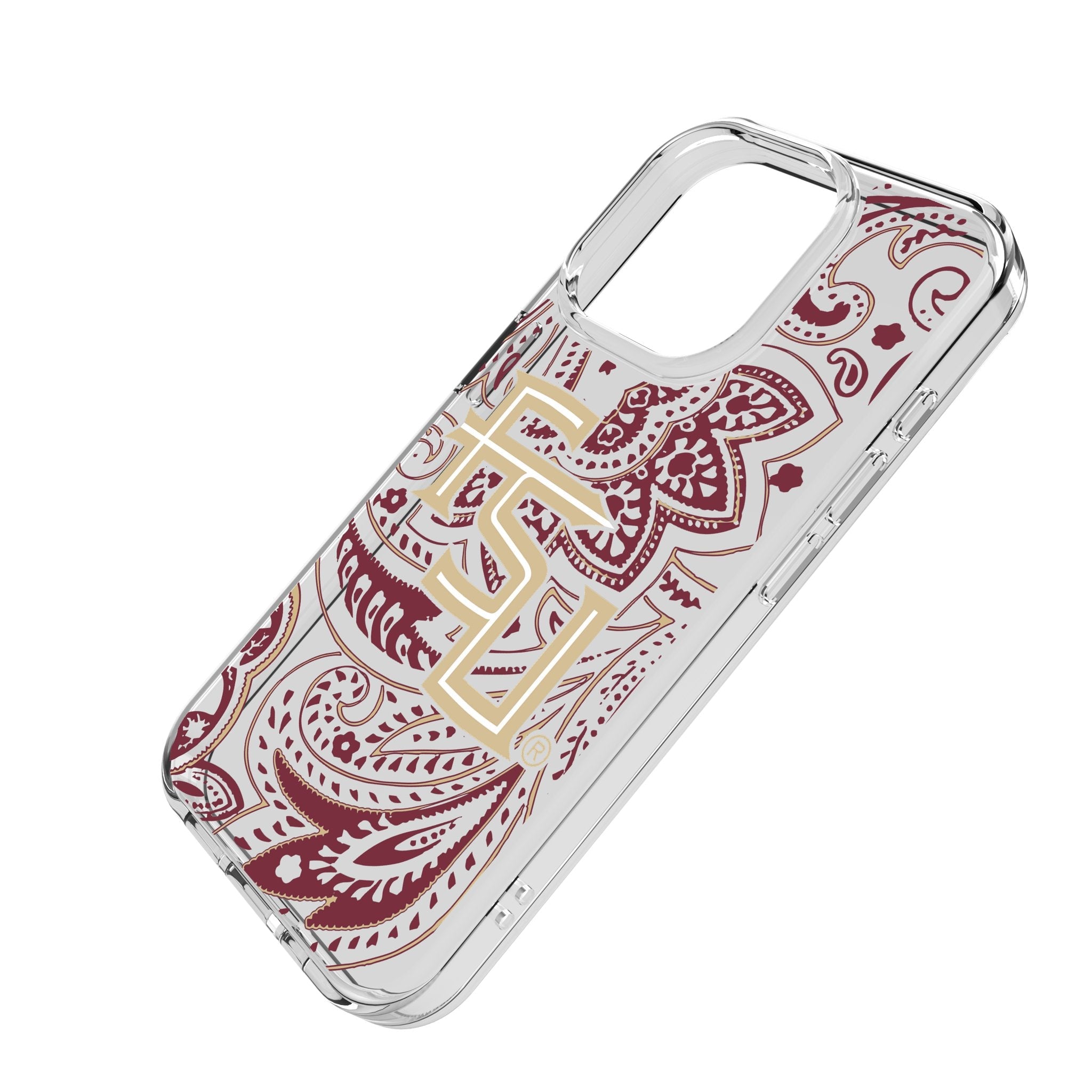 Florida State University Seminoles Athletic Wordmark Paisley Clear Phone Case for Apple iPhone 2