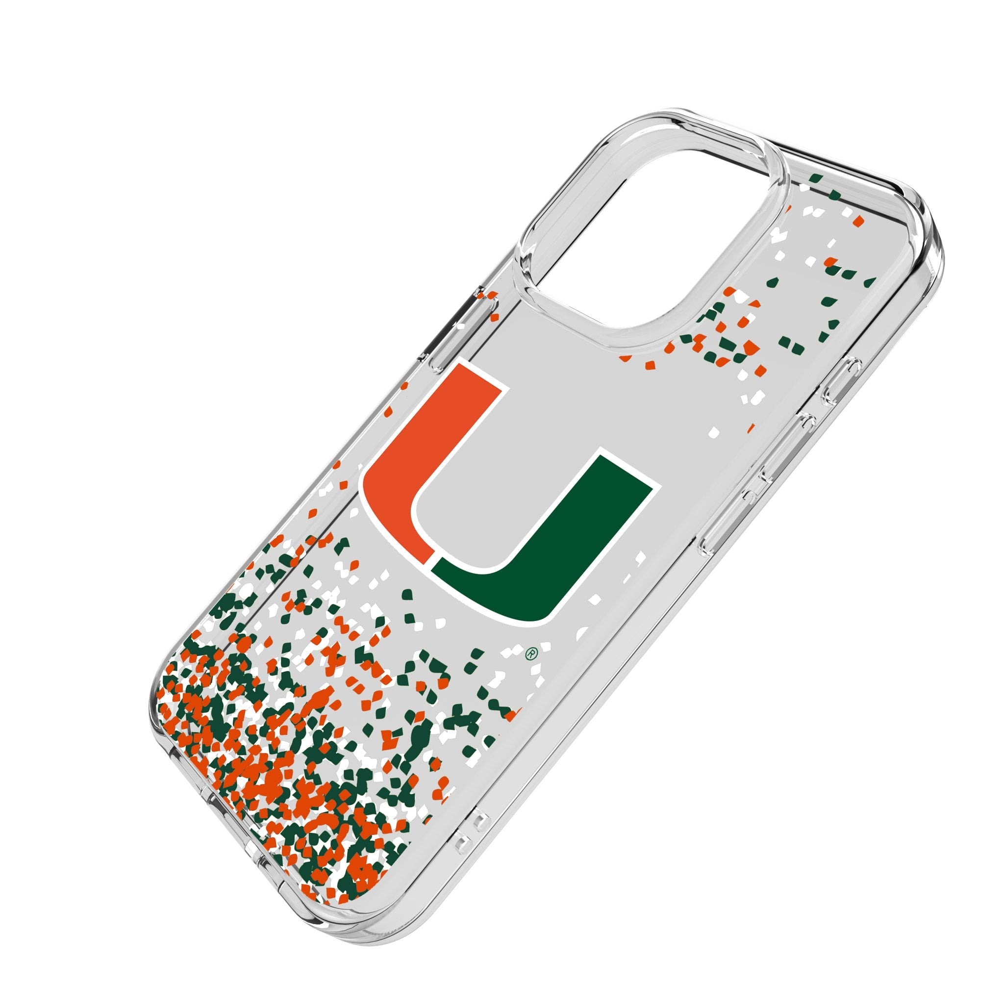 University of Miami Hurricanes Confetti Clear Phone Case for Apple iPhone 2