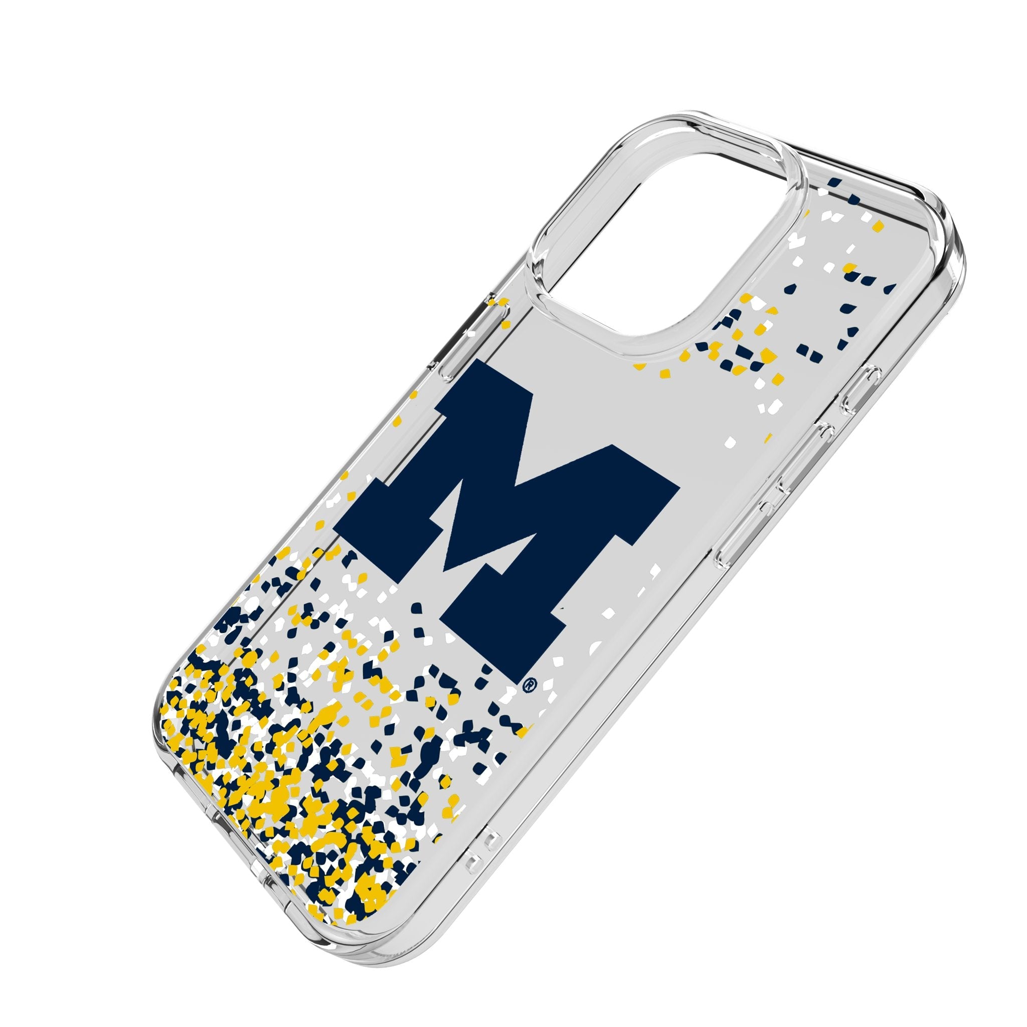 University of Michigan Wolverines Confetti Clear Phone Case for Apple iPhone 2