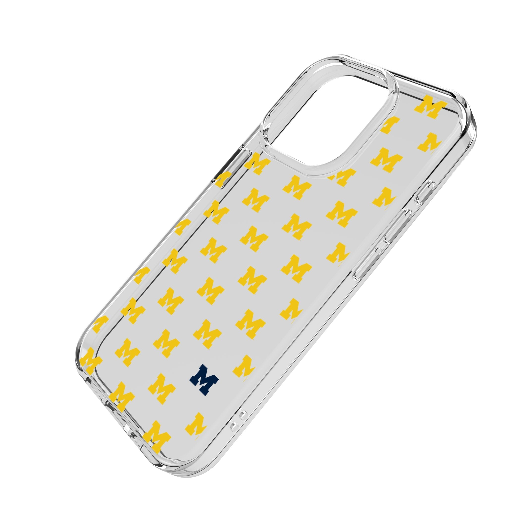 University of Michigan Wolverines Fashion Pattern Clear Phone Case for Apple iPhone