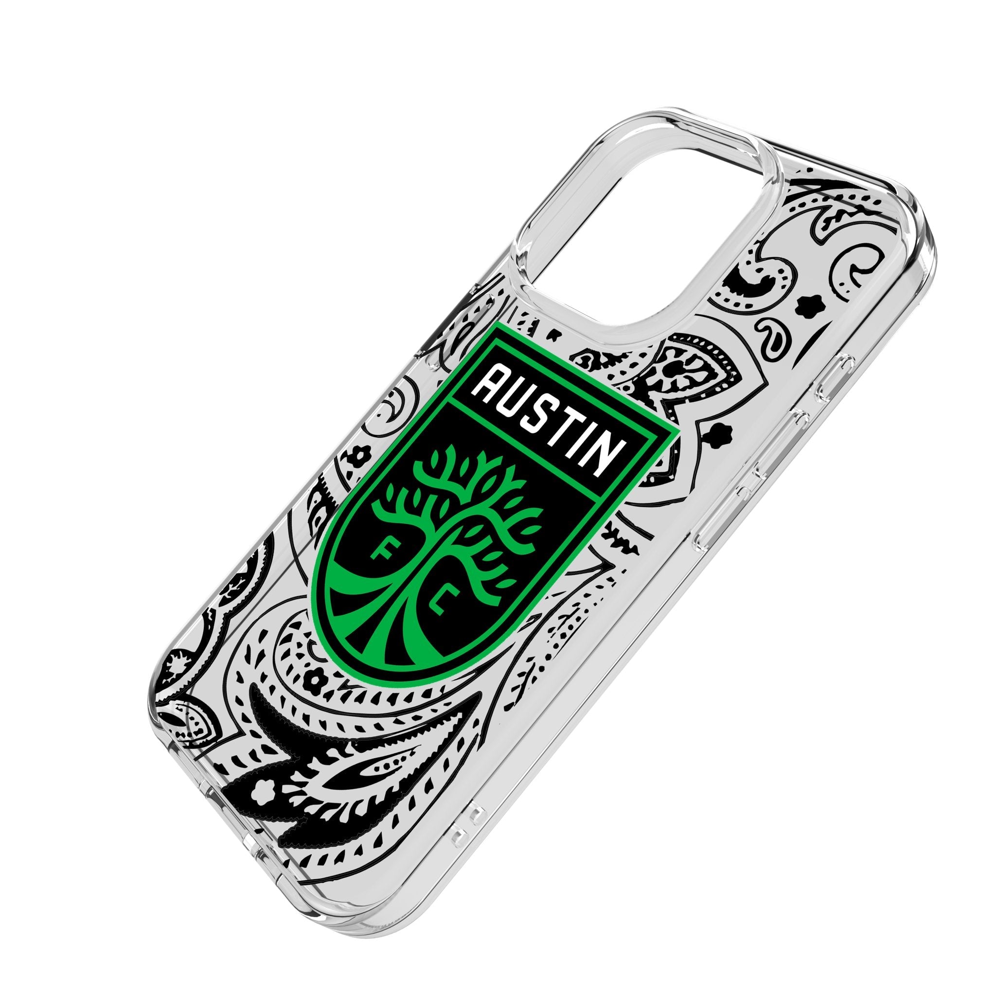 Austin FC Paisley Clear Phone Case for Apple iPhone