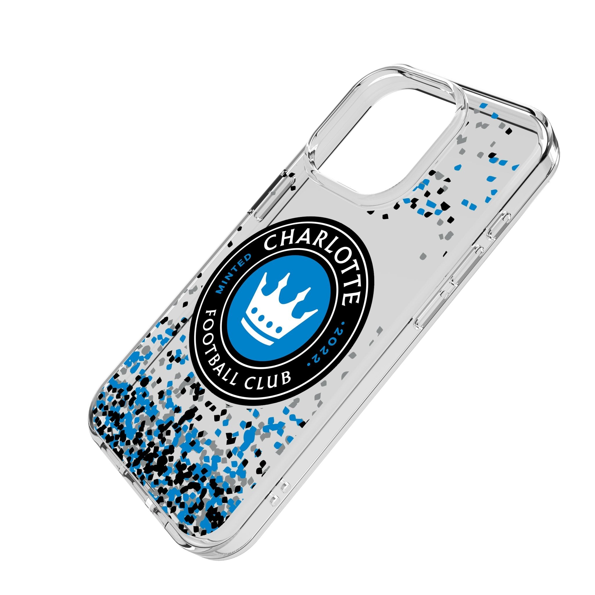 Charlotte FC Confetti Clear Phone Case for Apple iPhone