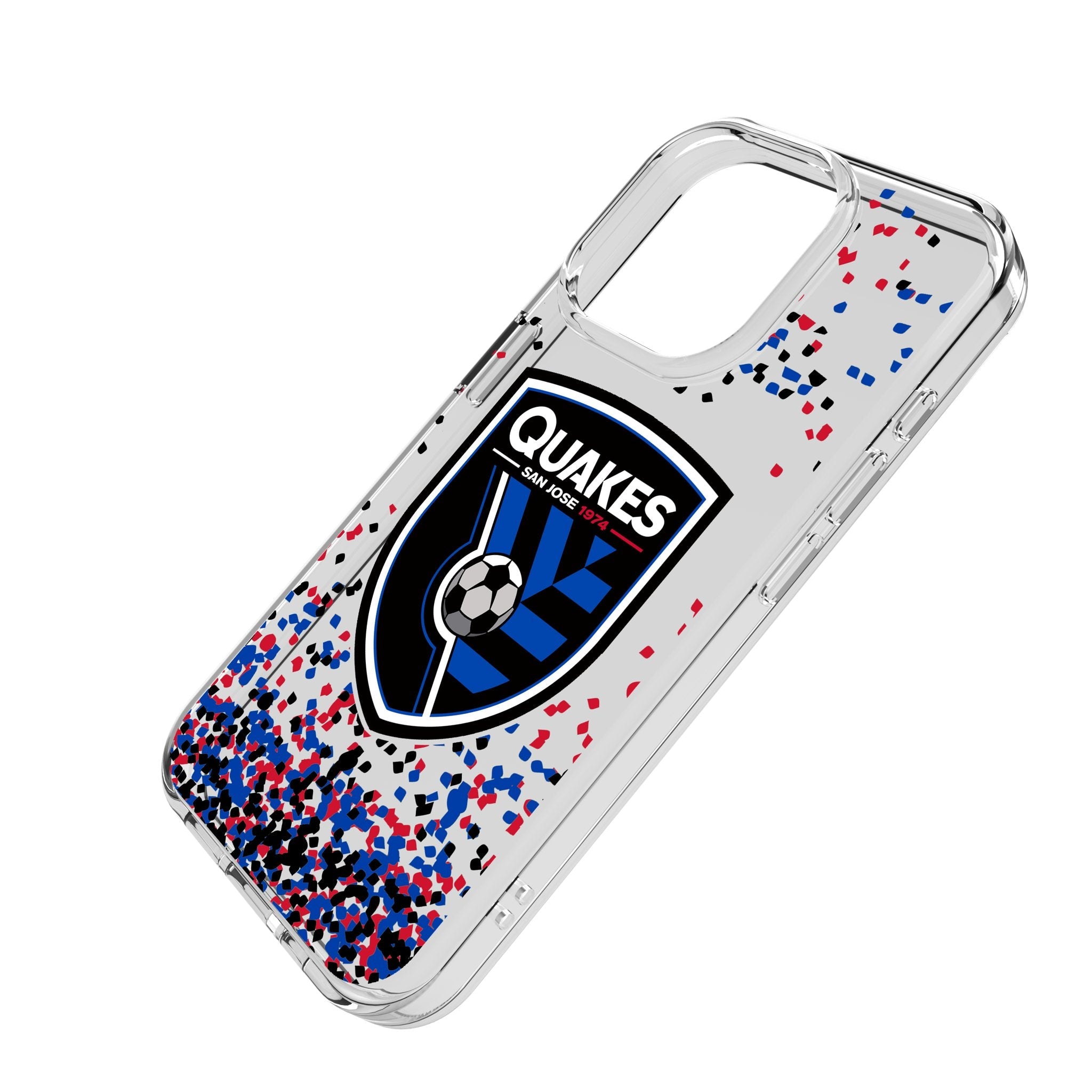San Jose Earthquakes Confetti Clear Phone Case for Apple iPhone