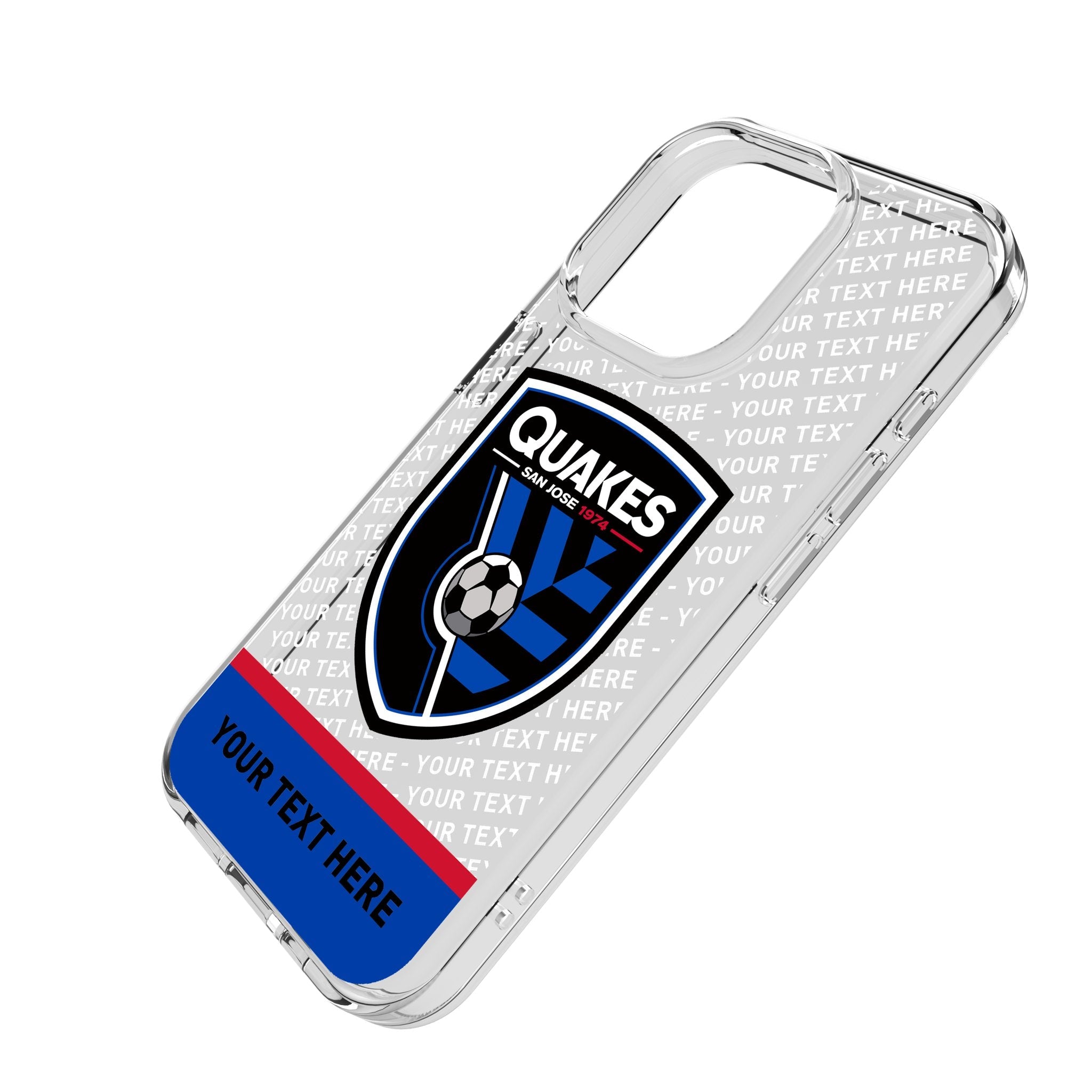 San Jose Earthquakes Personalized EndZone Plus Clear Phone Case for Apple iPhone