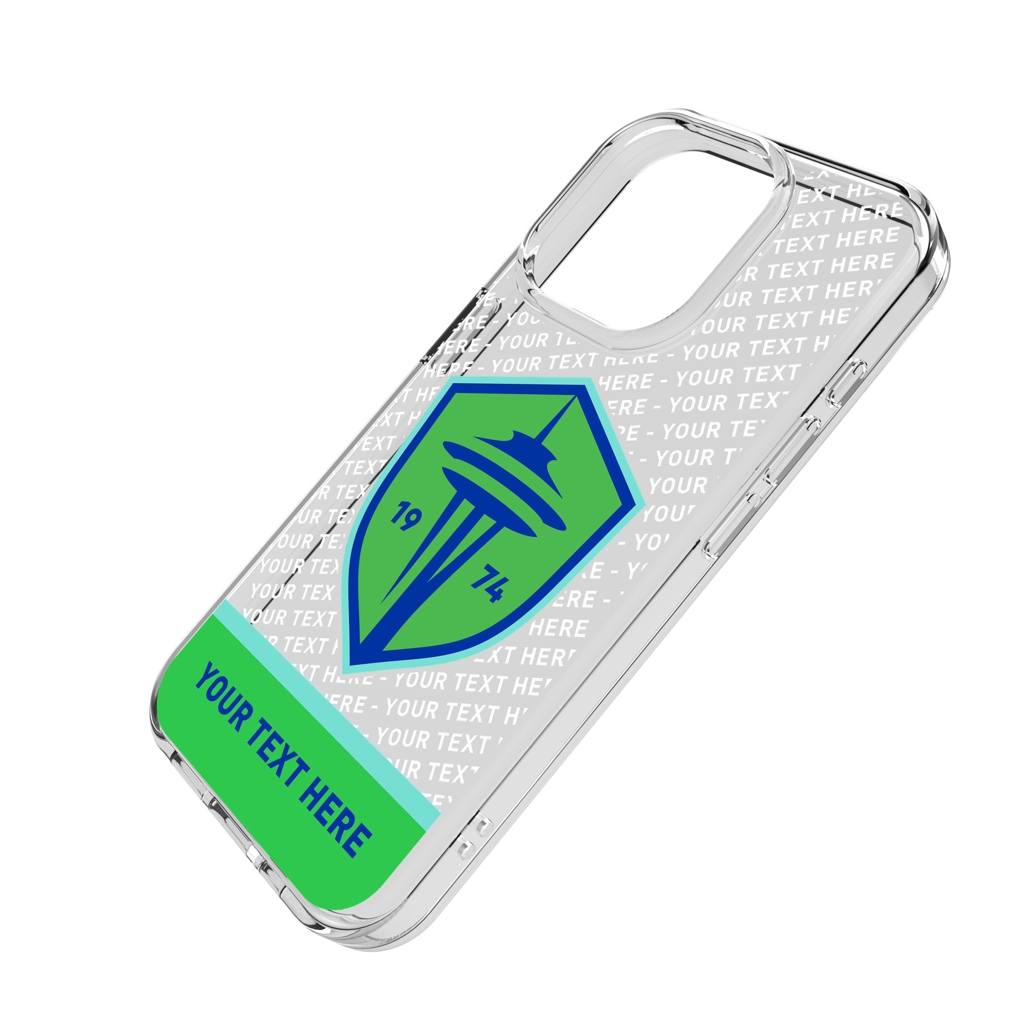 Seattle Sounders FC Personalized EndZone Plus Clear Phone Case for Apple iPhone