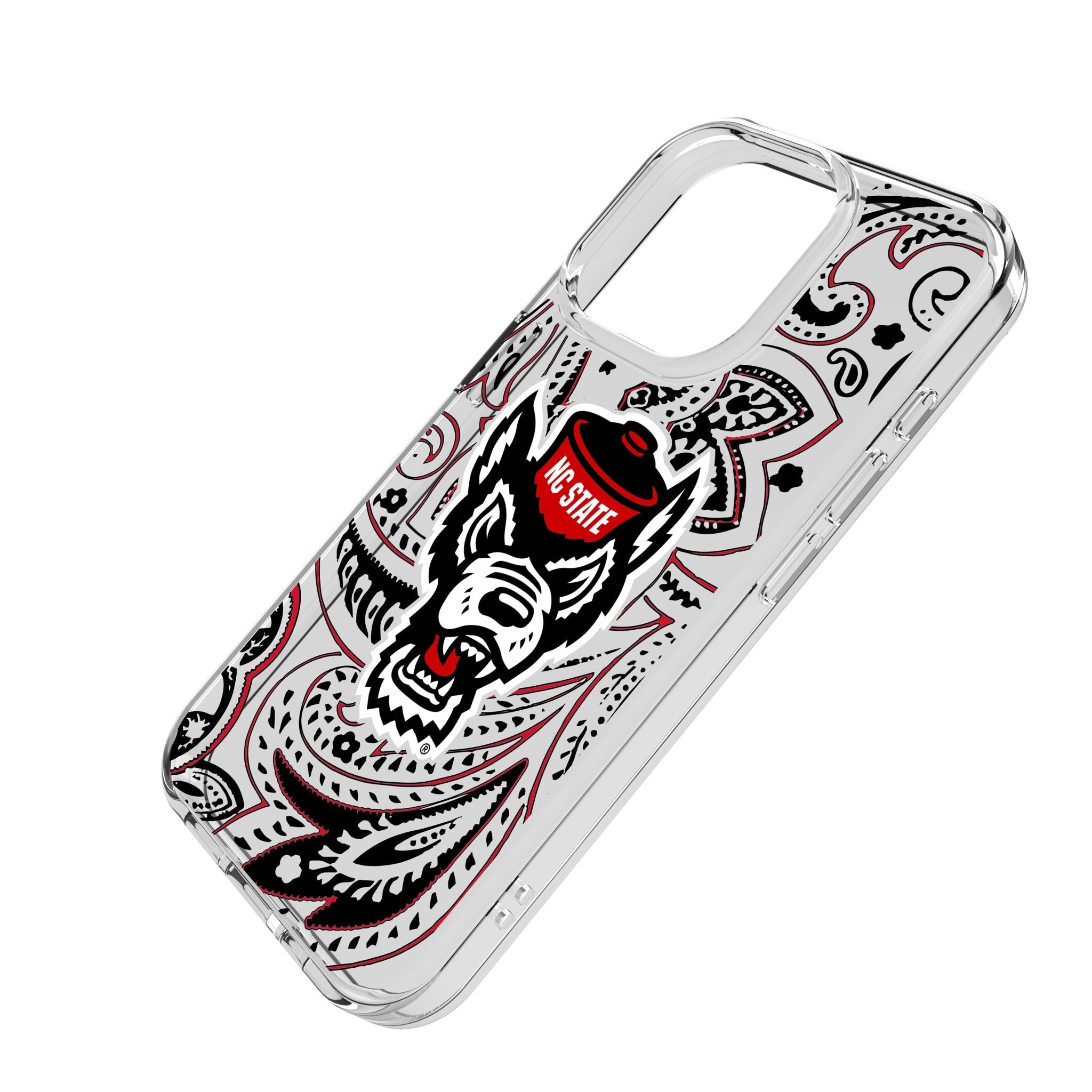 North Carolina State University Wolfpack Paisley Clear Phone Case for Apple iPhone