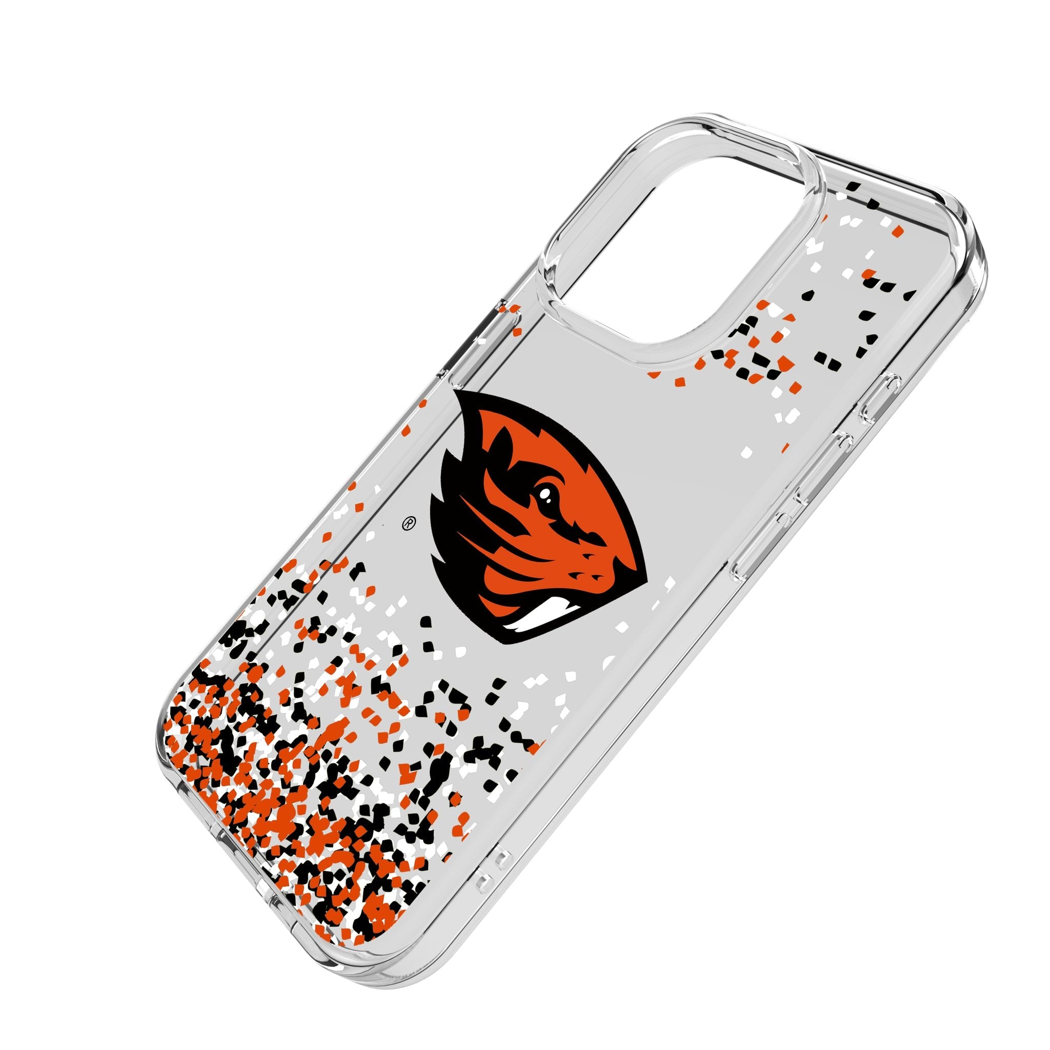 Oregon State University Beavers Confetti Clear Phone Case for Apple iPhone