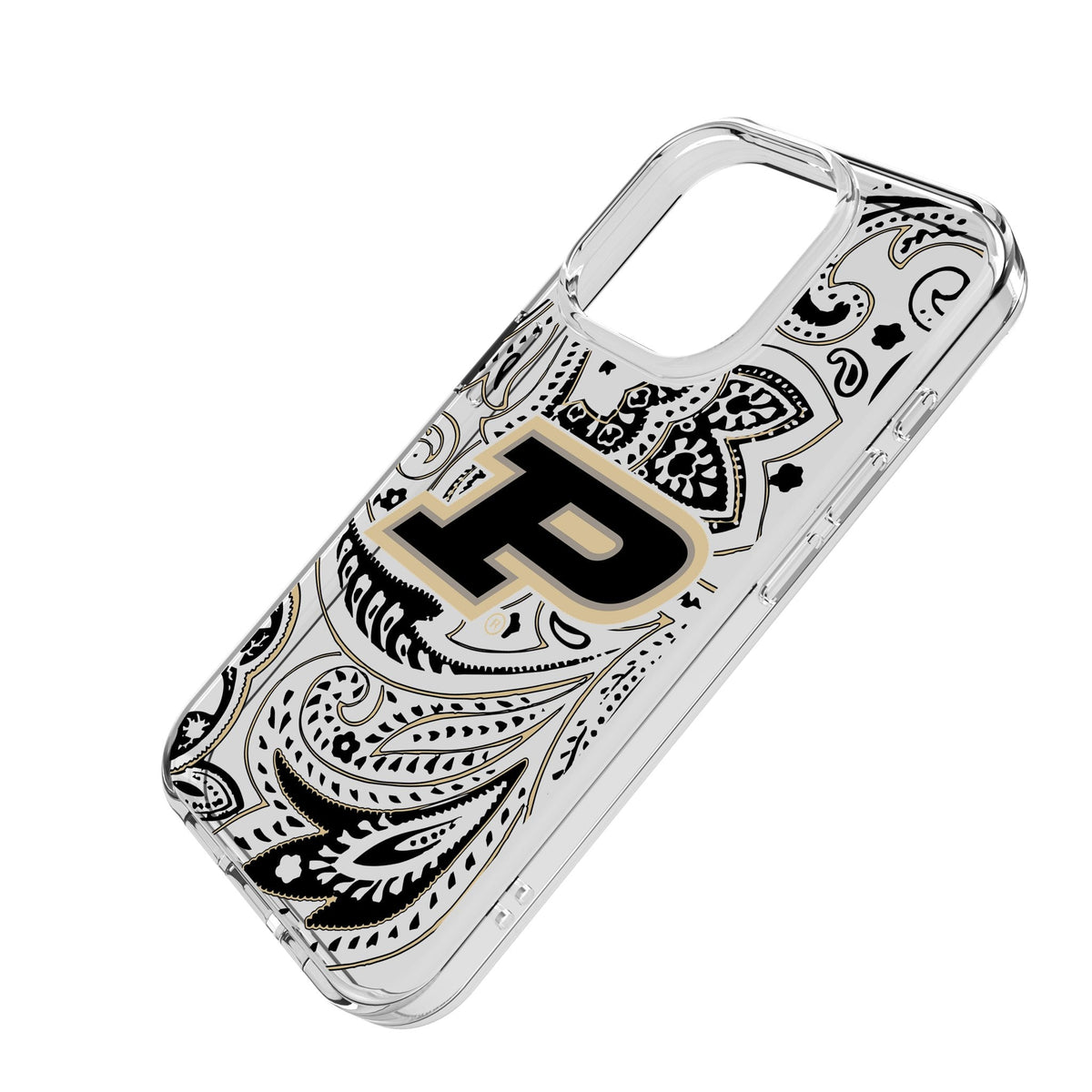 Purdue University Boilermakers Paisley Clear Phone Case for Apple iPhone