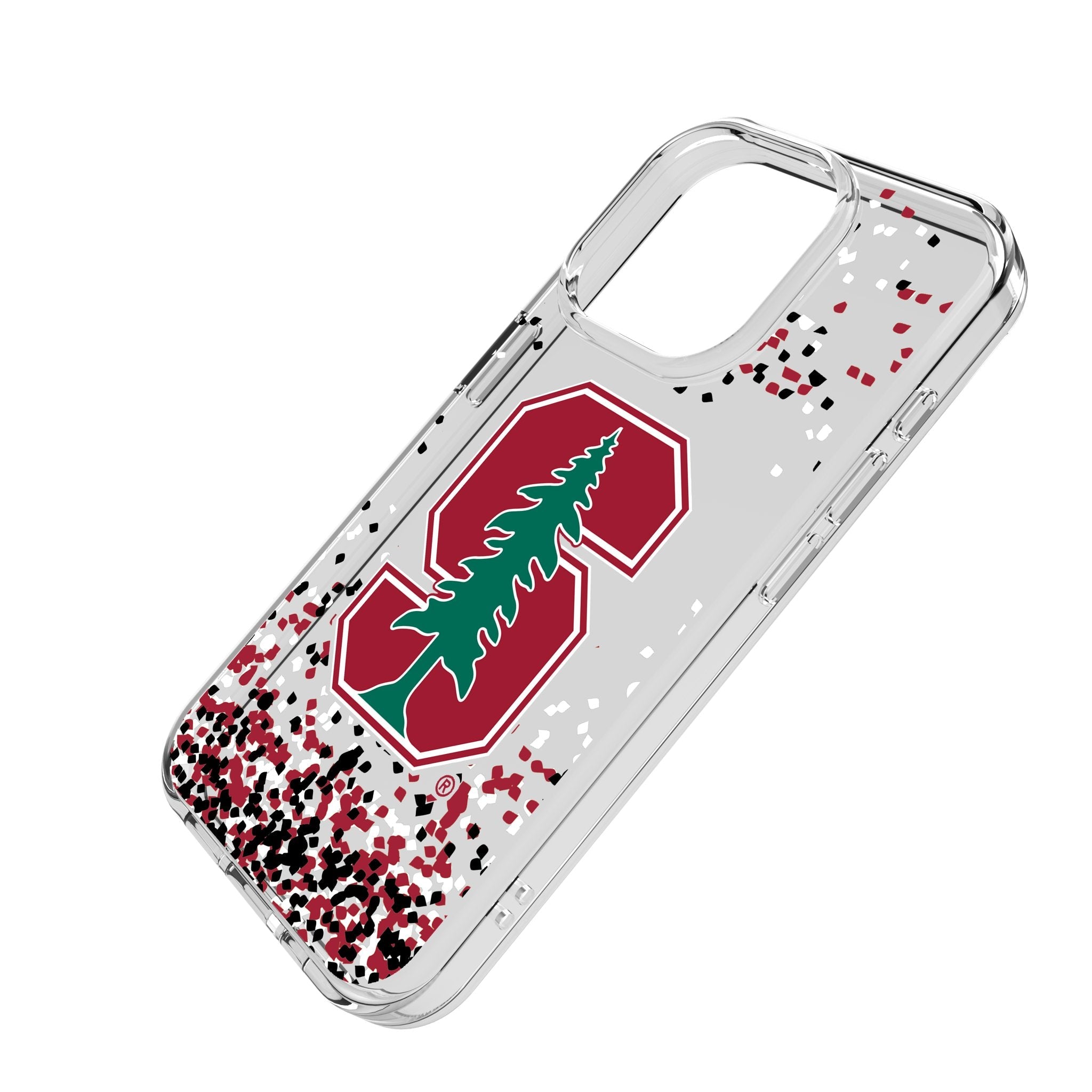 Stanford University Cardinal Confetti Clear Phone Case for Apple iPhone