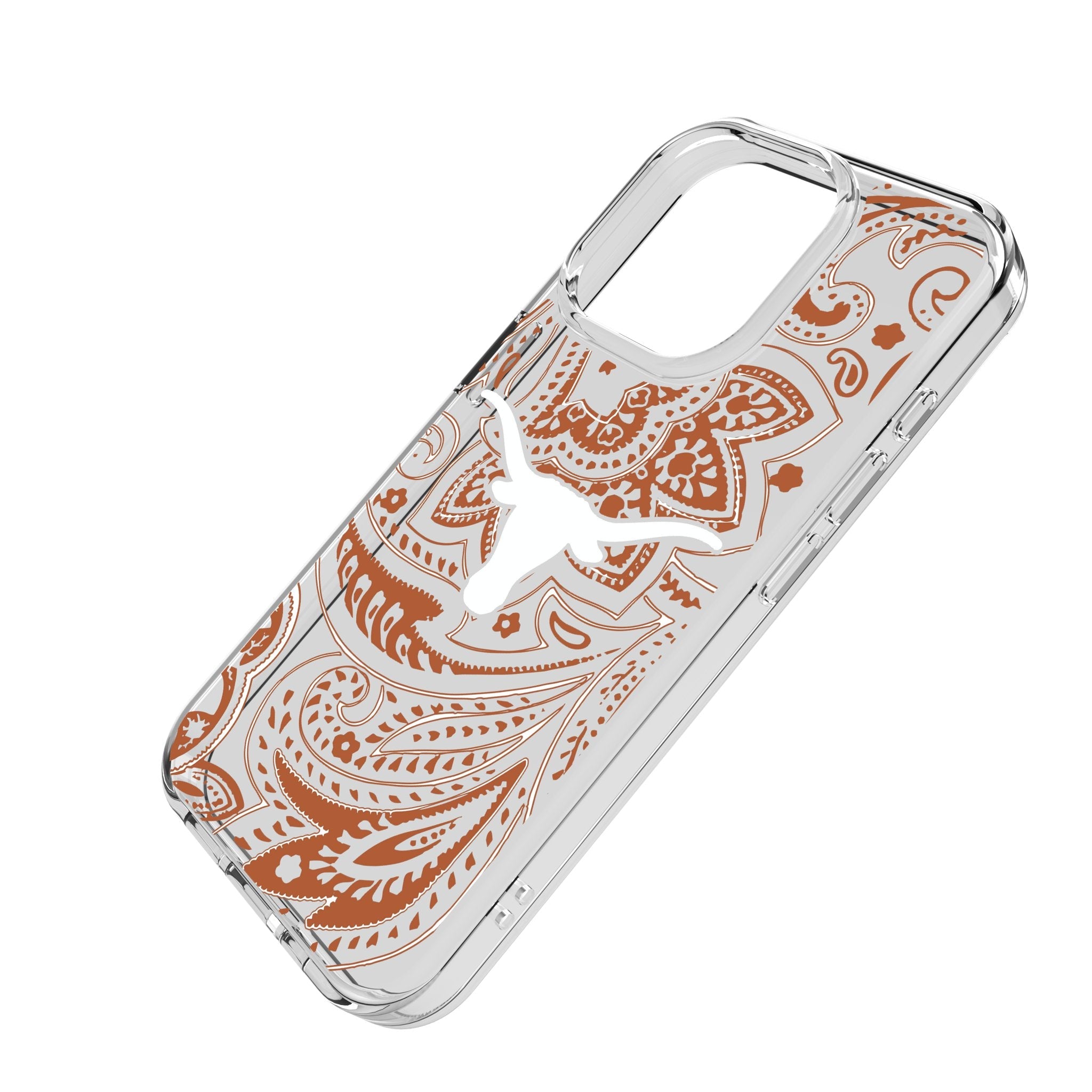 University of Texas Longhorns Paisley Clear Phone Case for Apple iPhone 2