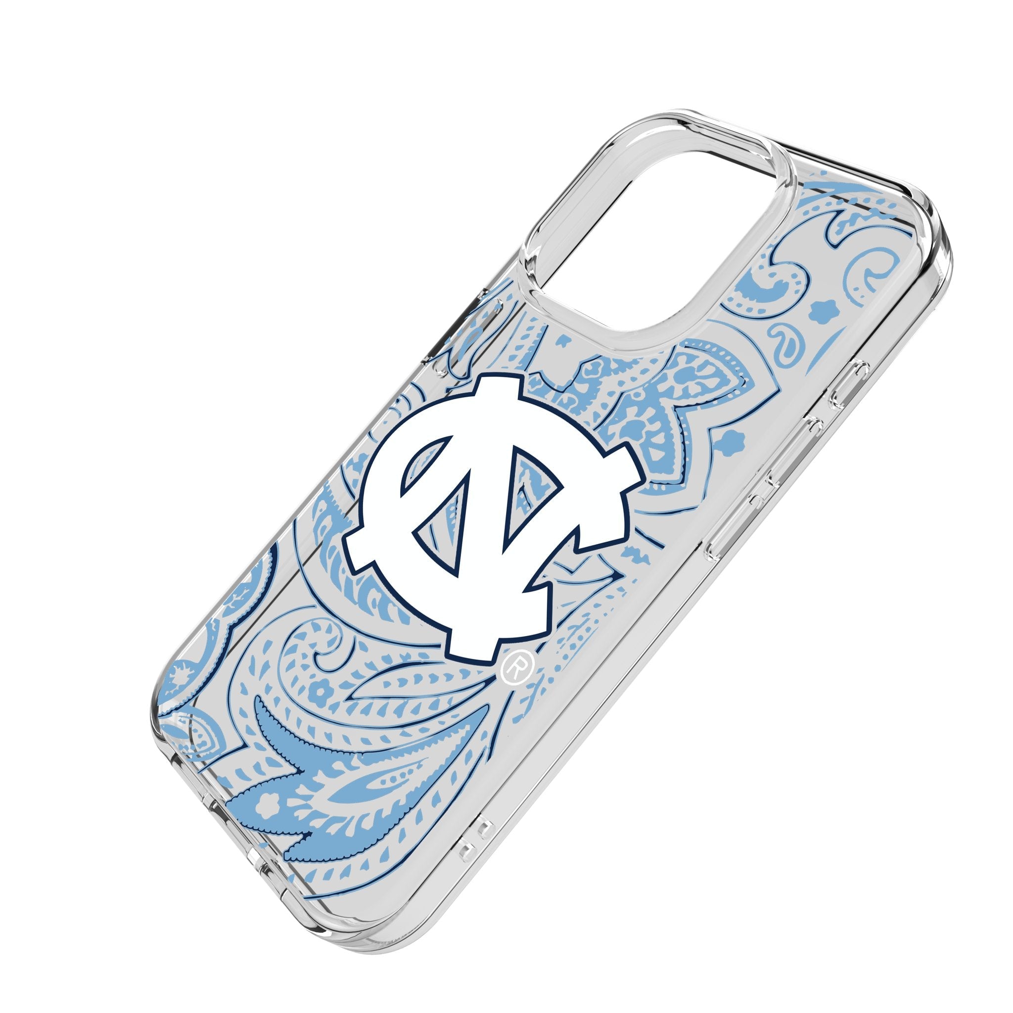 University of North Carolina Tar Heels Paisley Clear Phone Case for Apple iPhone