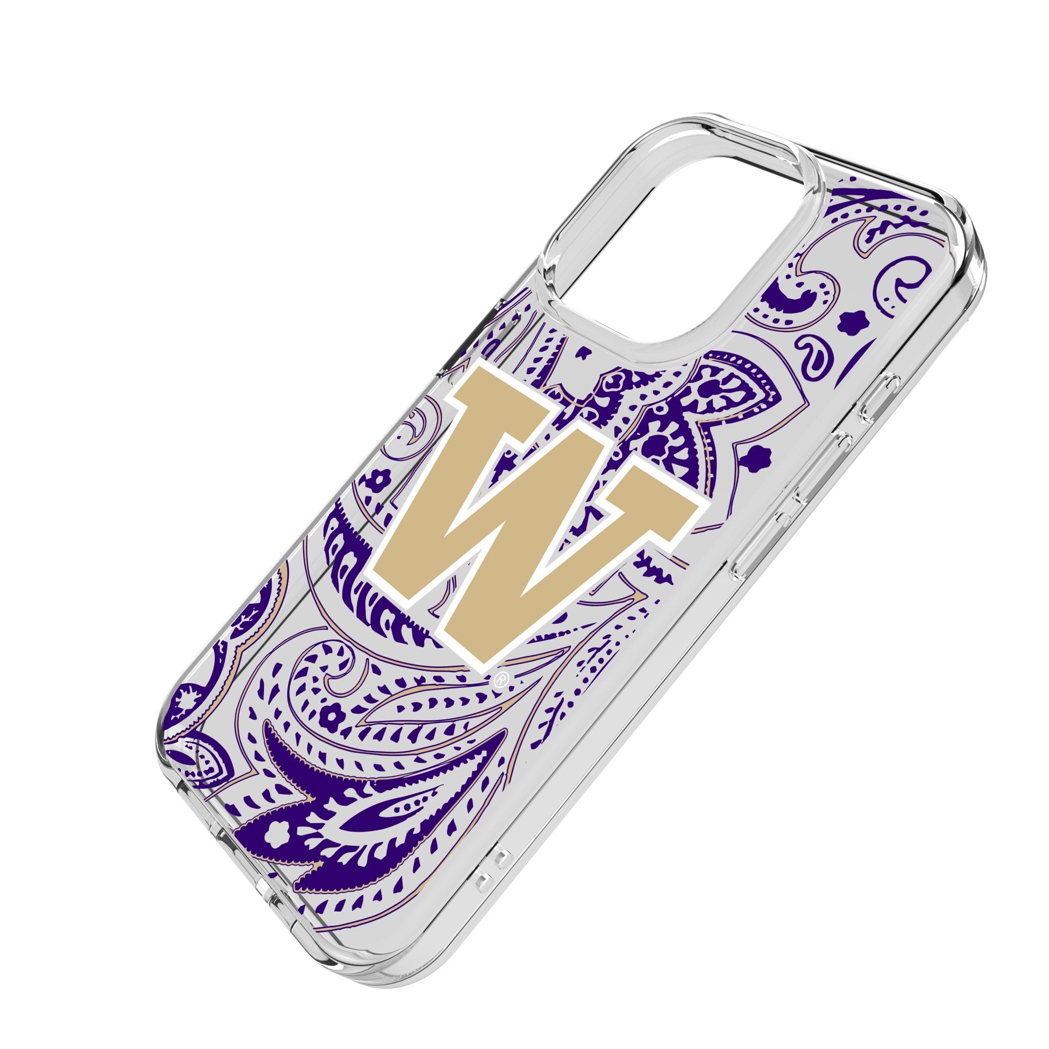 University of Washington Huskies Paisley Clear Phone Case for Apple iPhone