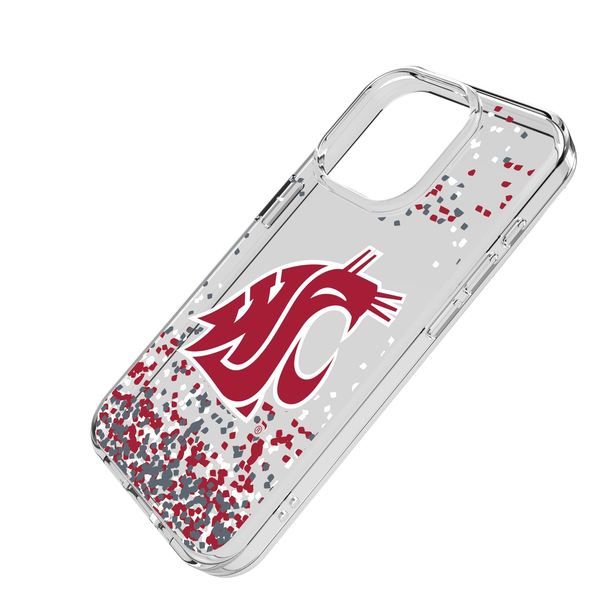 Washington State University Cougars Confetti Clear Phone Case for Apple iPhone 2