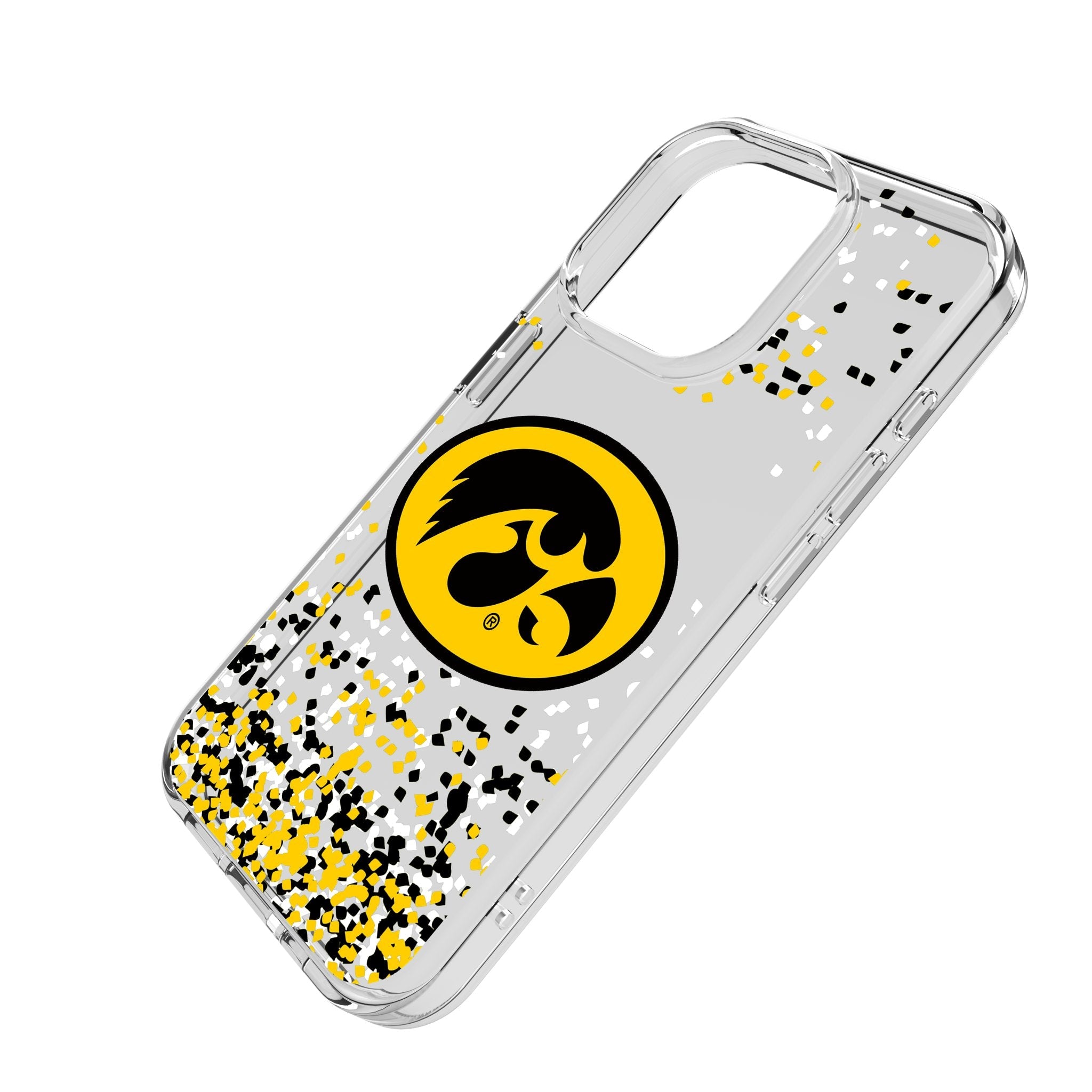 University of Iowa Hawkeyes Confetti Clear Phone Case for Apple iPhone 2