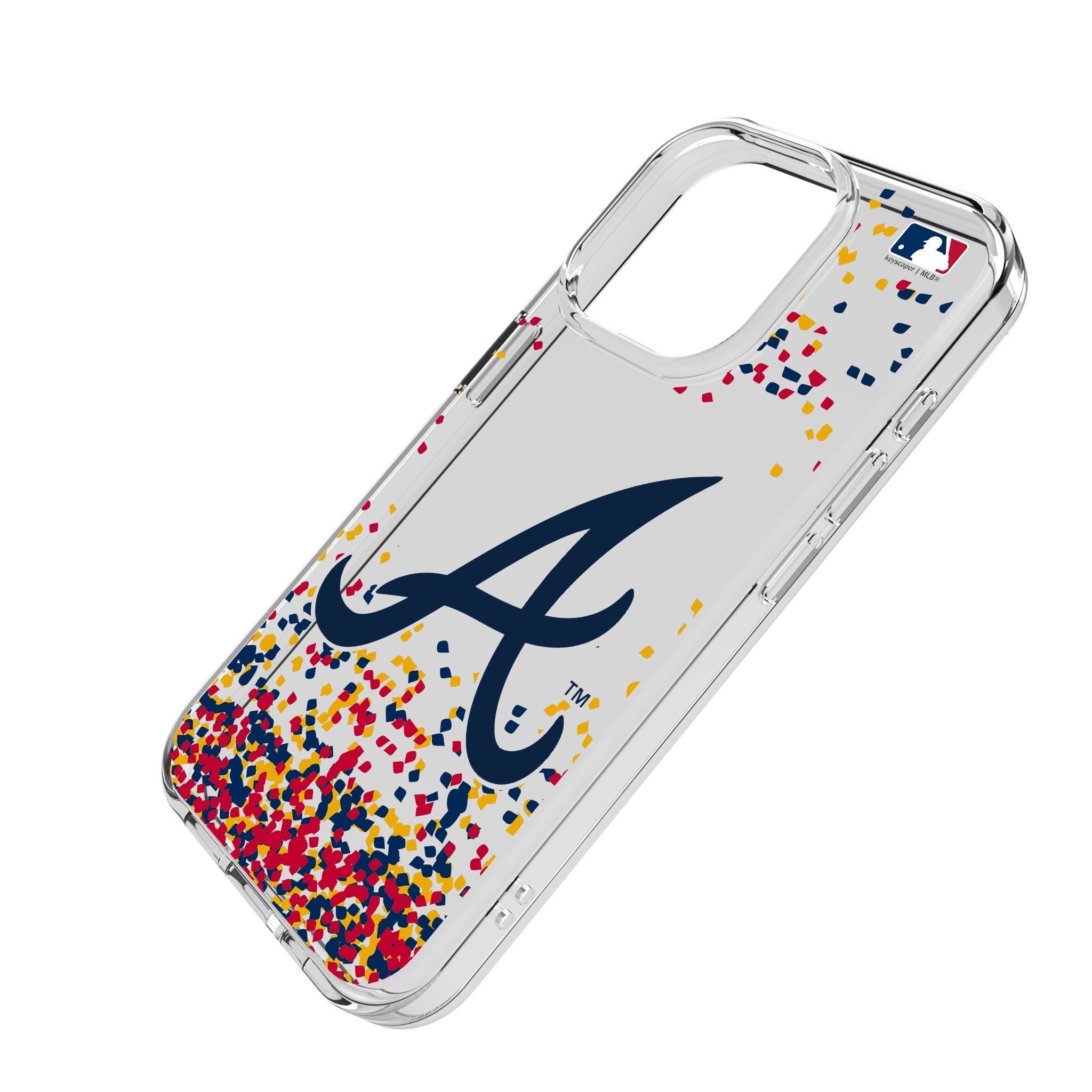 Atlanta Braves Confetti Clear Phone Case for Apple iPhone