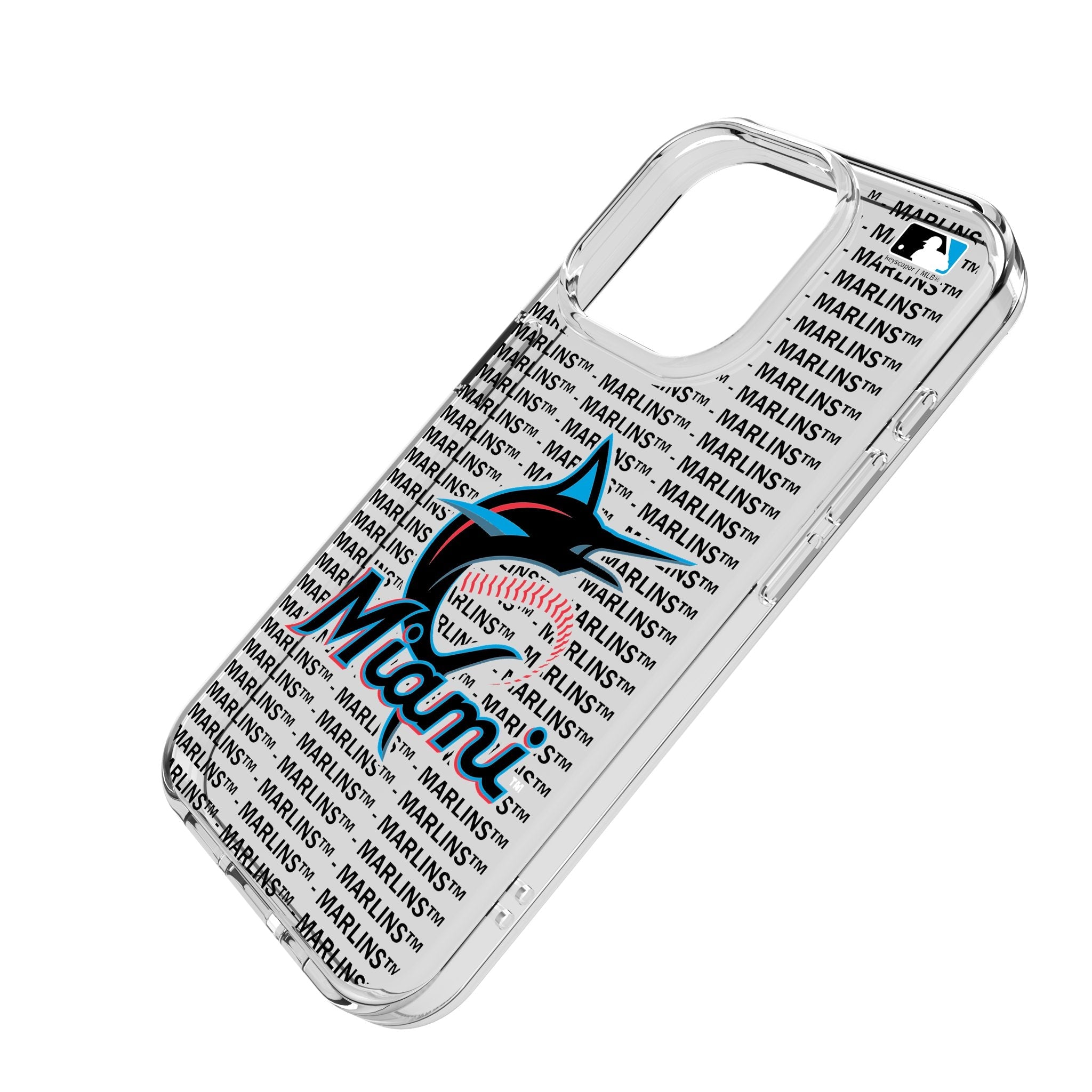 Miami Marlins Text Backdrop Clear Phone Case for Apple iPhone 2