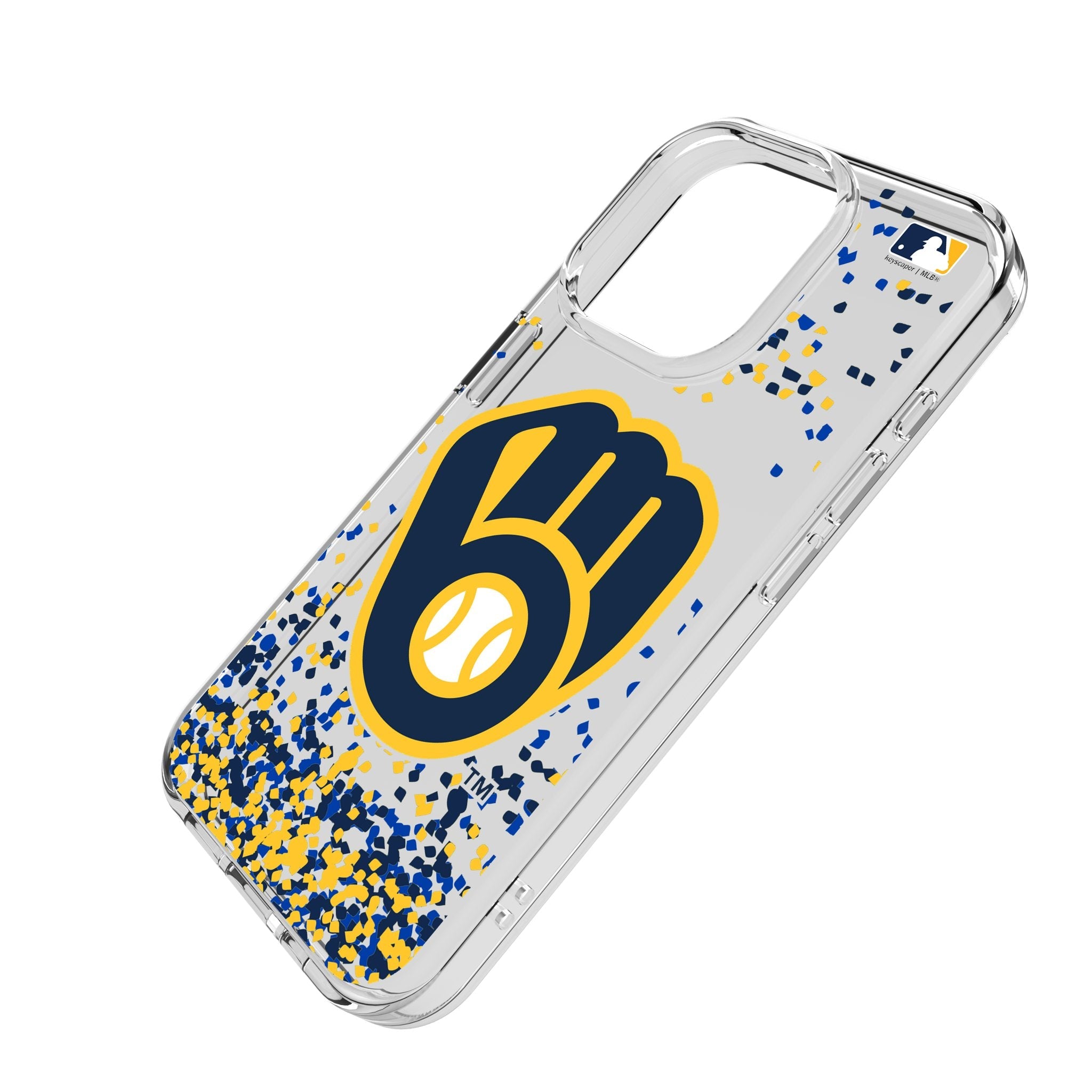 Milwaukee Brewers Confetti Clear Phone Case for Apple iPhone 2