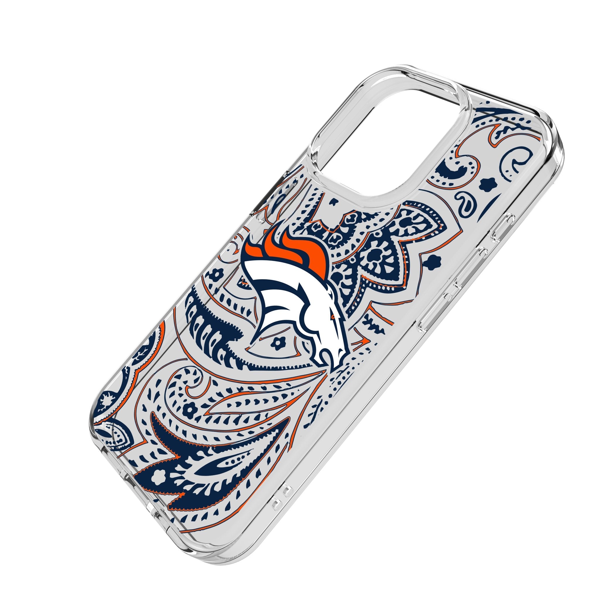Denver Broncos Paisley Clear Phone Case for Apple iPhone 2