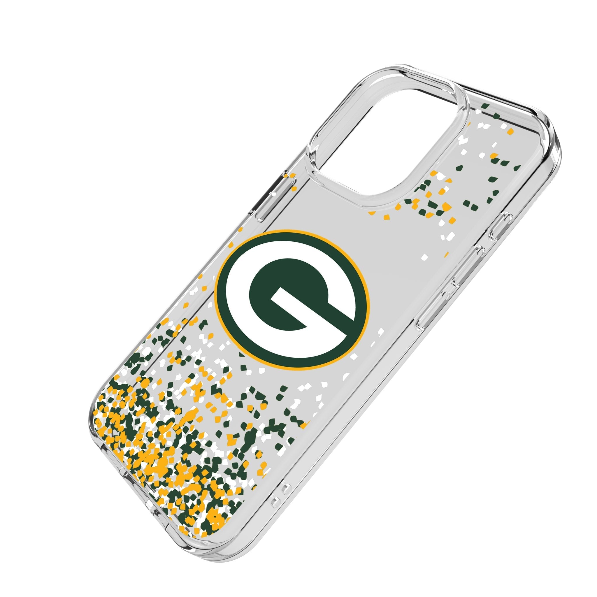 Green Bay Packers Confetti Clear Phone Case for Apple iPhone