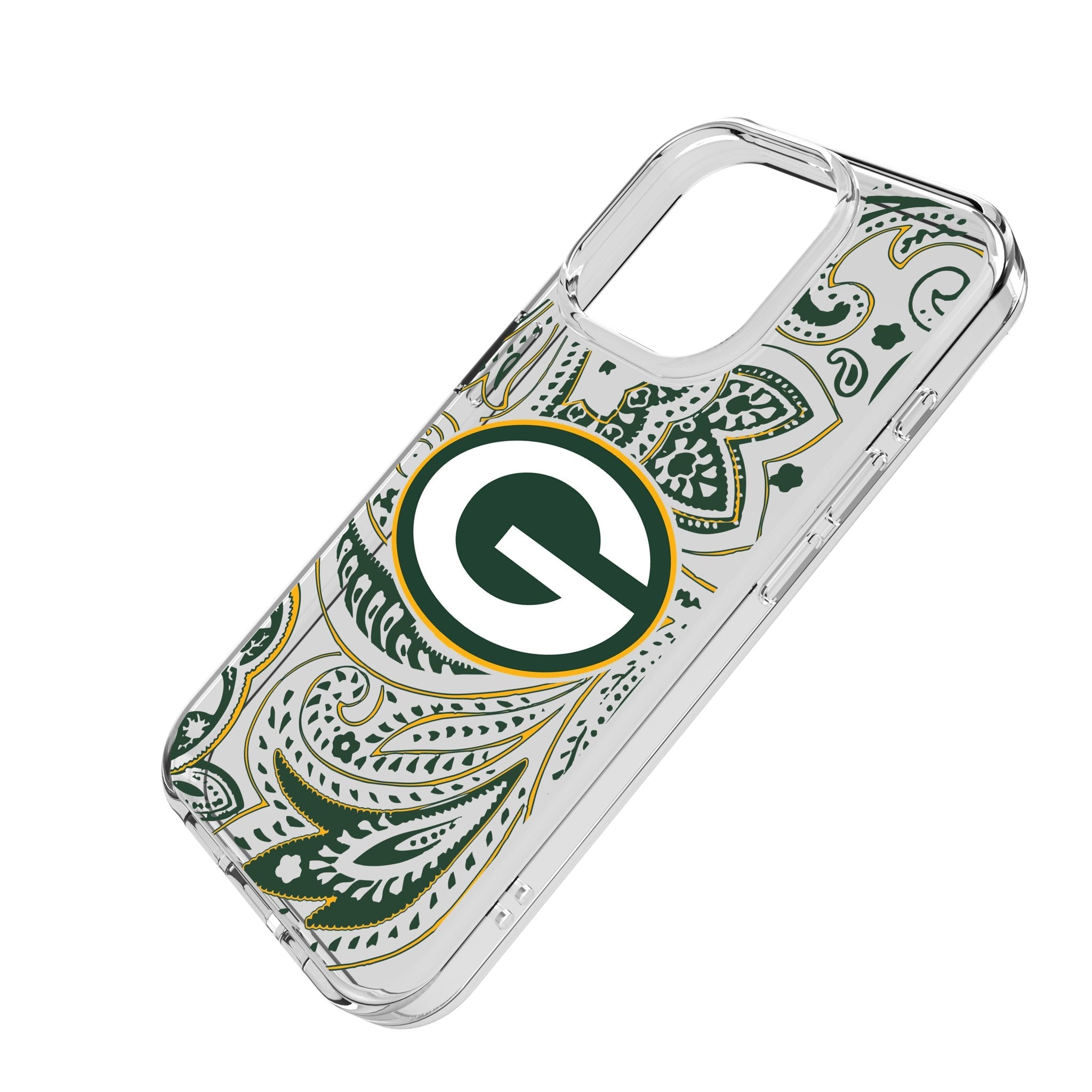 Green Bay Packers Paisley Clear Phone Case for Apple iPhone 2