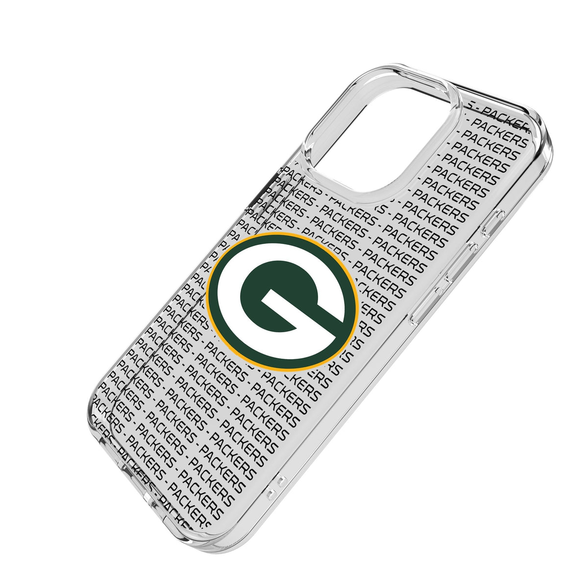 Green Bay Packers Text Backdrop Clear Phone Case for Apple iPhone