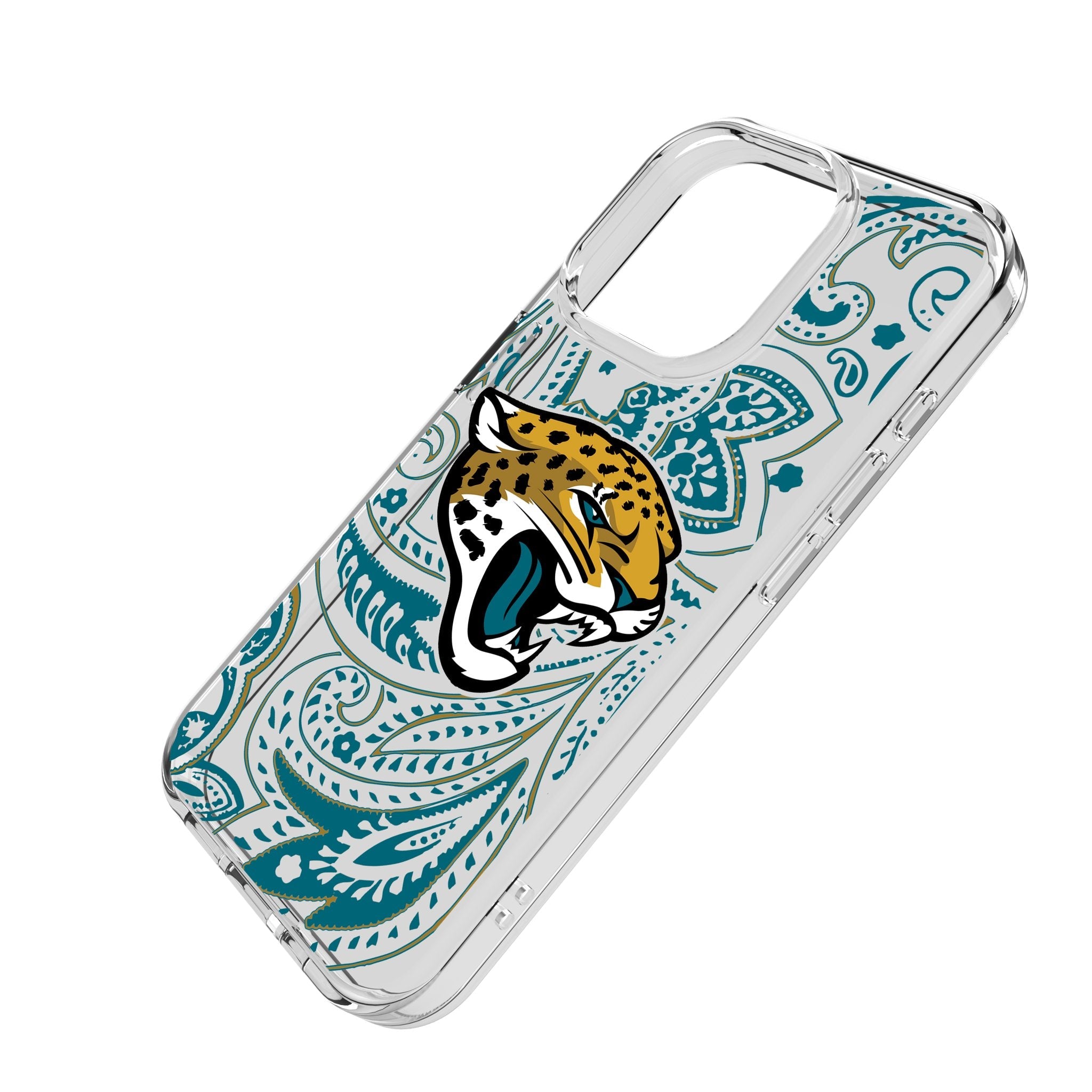 Jacksonville Jaguars Paisley Clear Phone Case for Apple iPhone