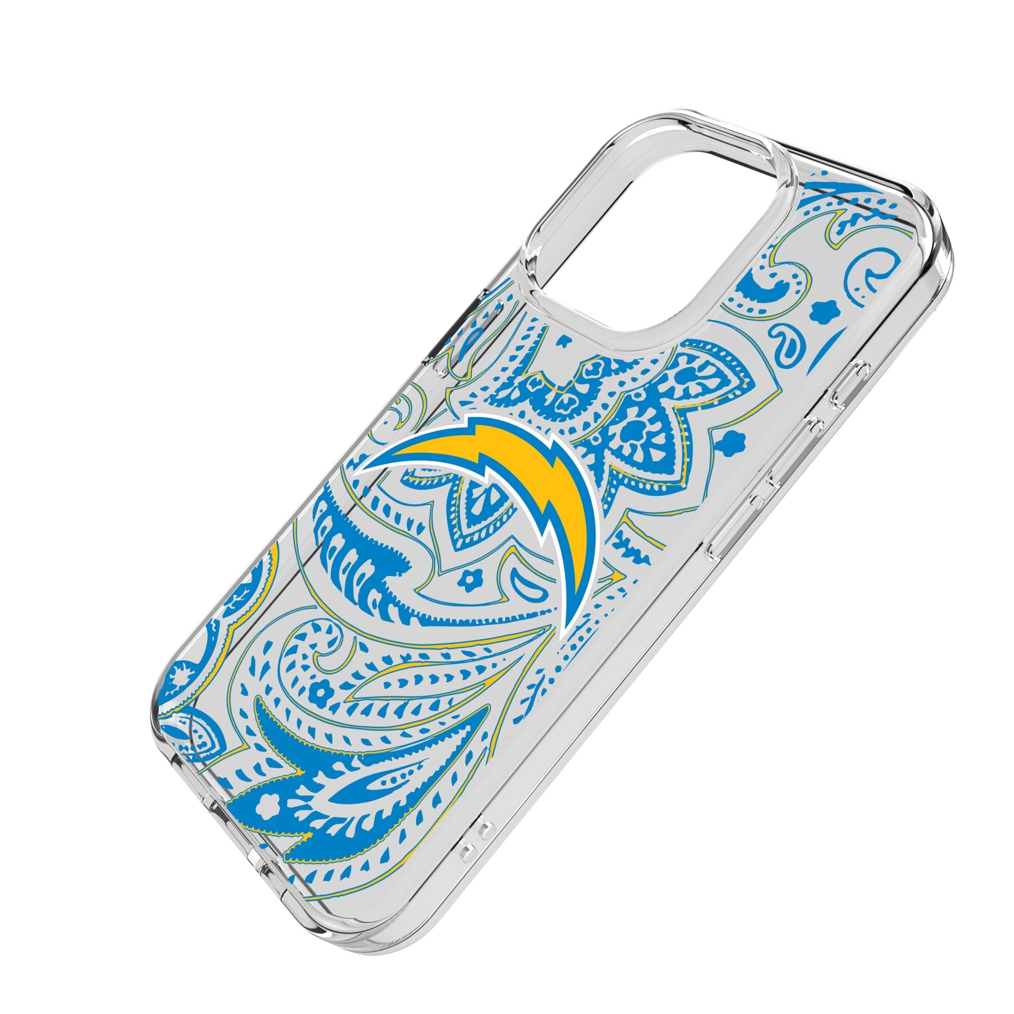 Los Angeles Chargers Paisley Clear Phone Case for Apple iPhone 2