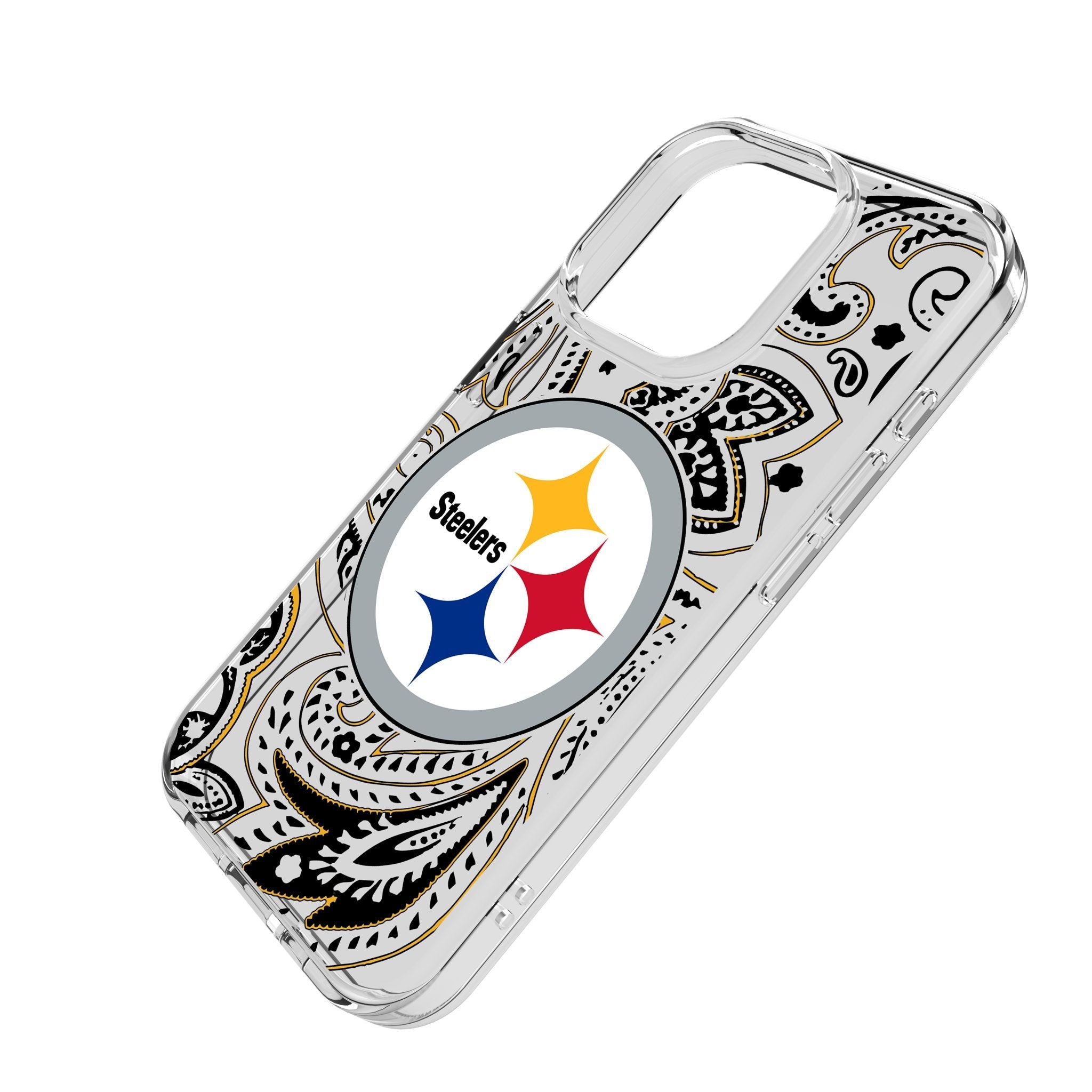 Pittsburgh Steelers Paisley Clear Phone Case for Apple iPhone 2