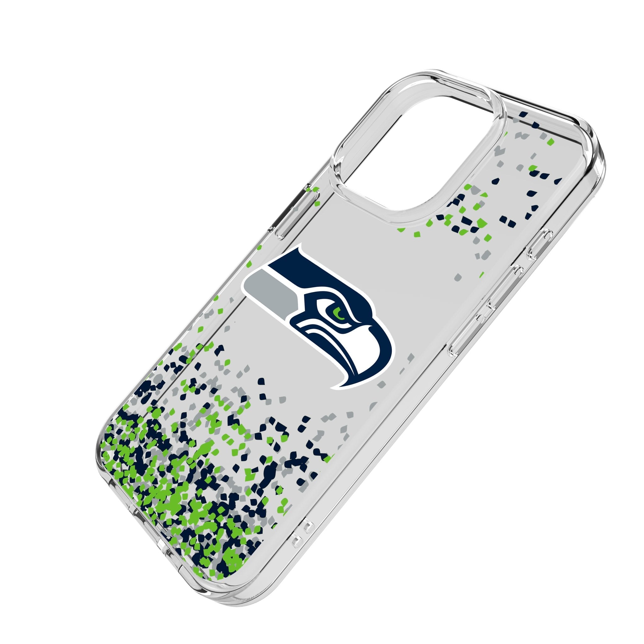 Seattle Seahawks Confetti Clear Phone Case for Apple iPhone 2