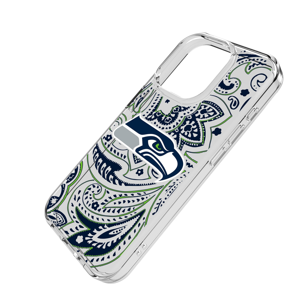 Seattle Seahawks Paisley Clear Phone Case for Apple iPhone 2