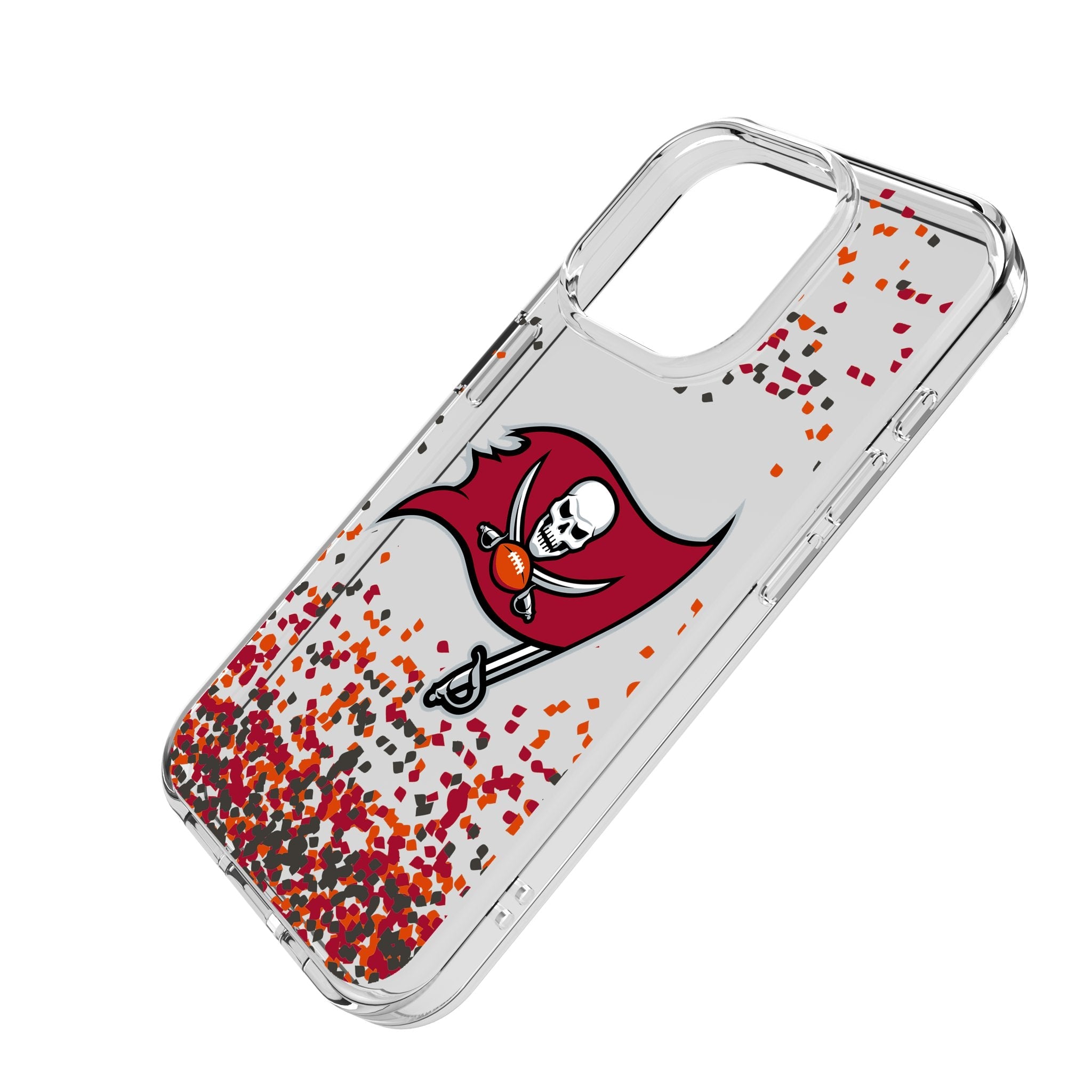 Tampa Bay Buccaneers Confetti Clear Phone Case for Apple iPhone