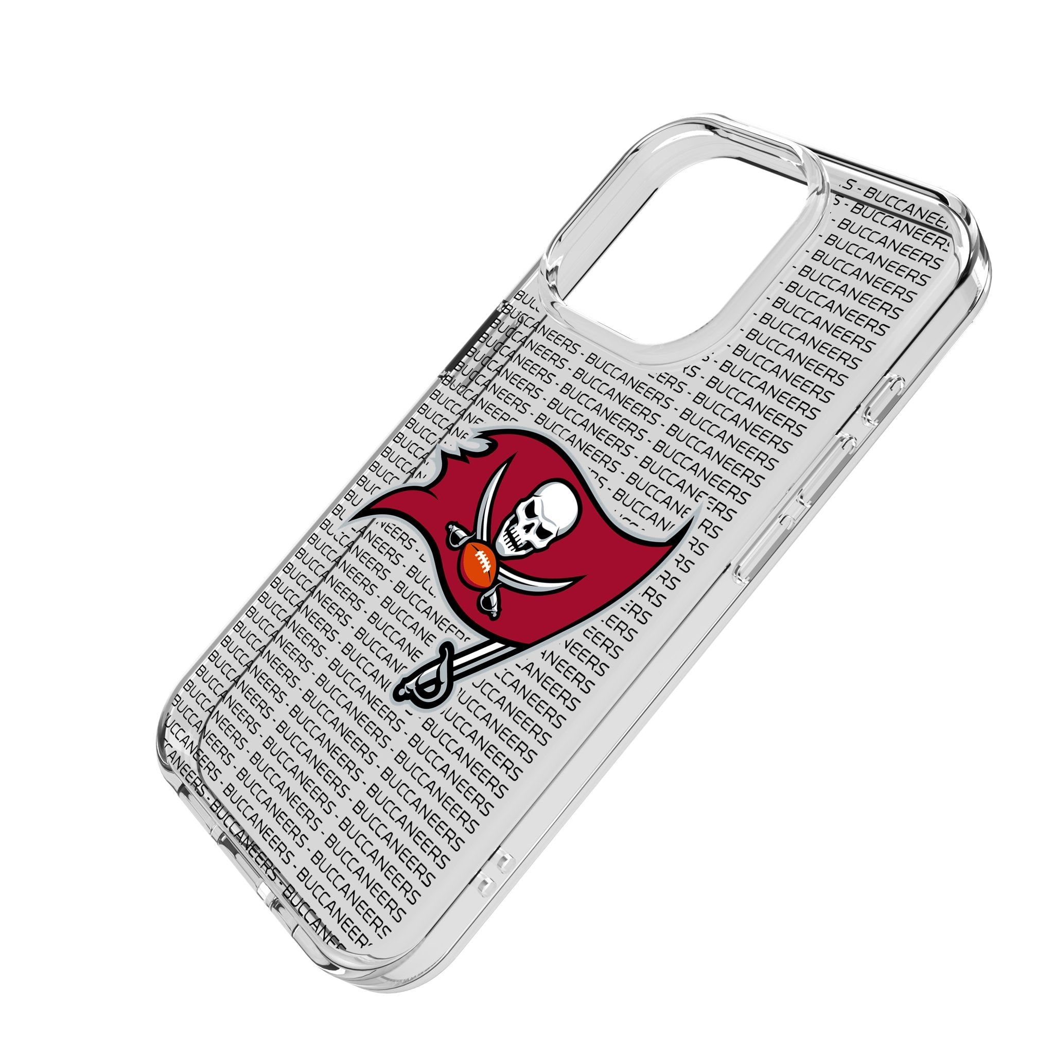 Tampa Bay Buccaneers Text Backdrop Clear Phone Case for Apple iPhone