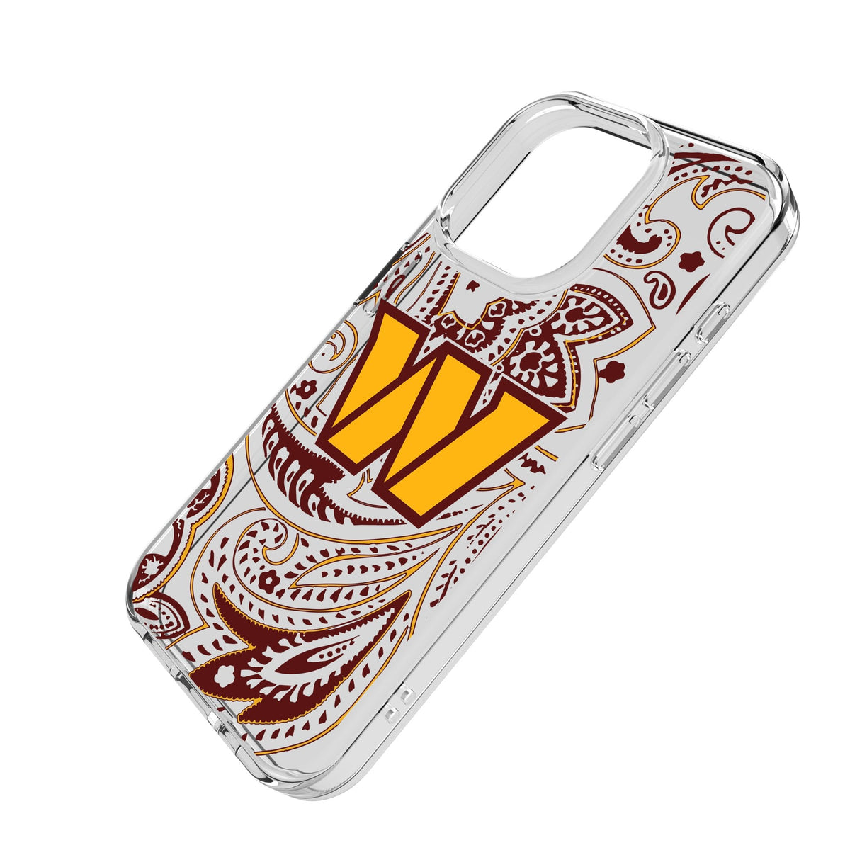 Washington Commanders Paisley Clear Phone Case for Apple iPhone 2