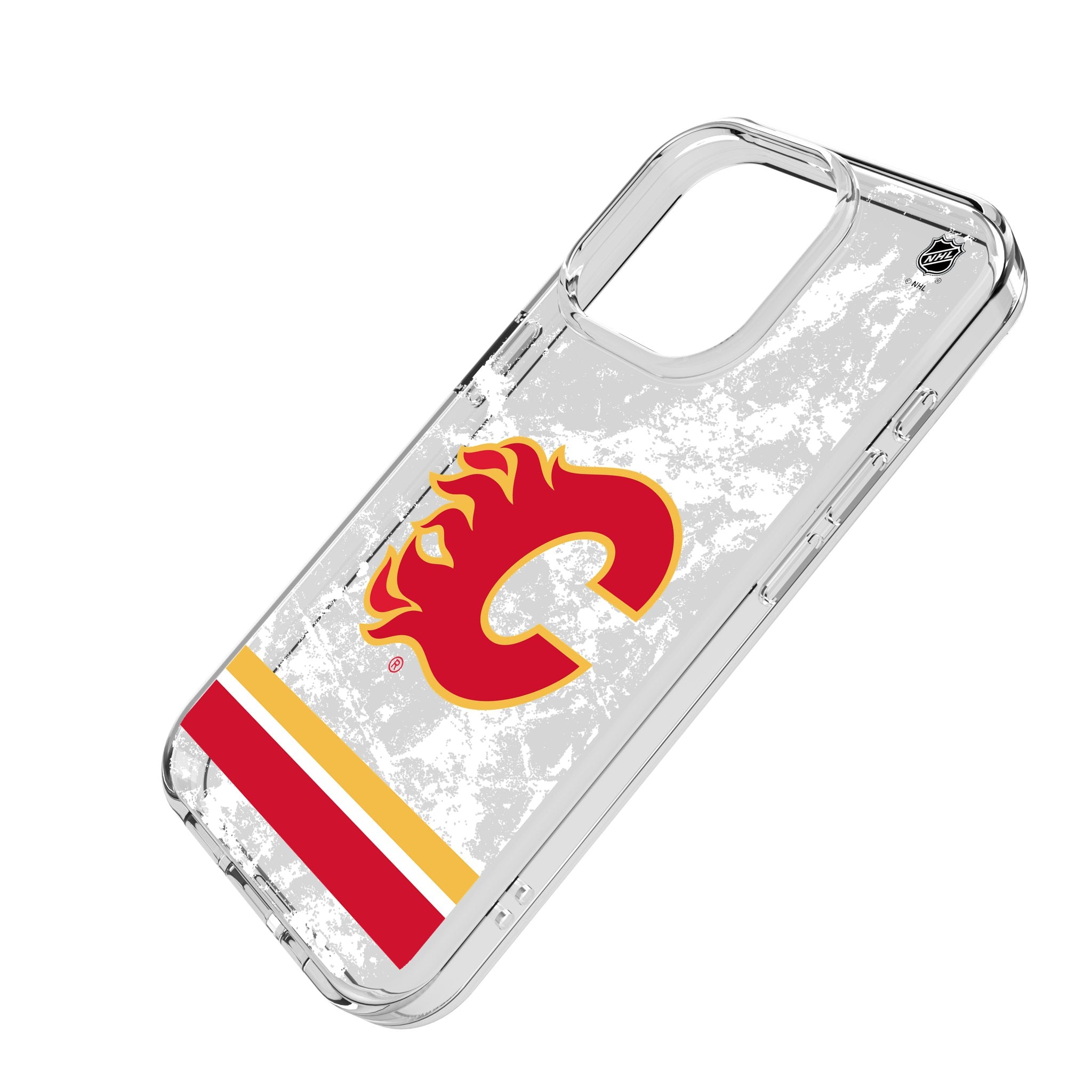 Calgary Flames Ice Stripe Clear Phone Case for Apple iPhone 2