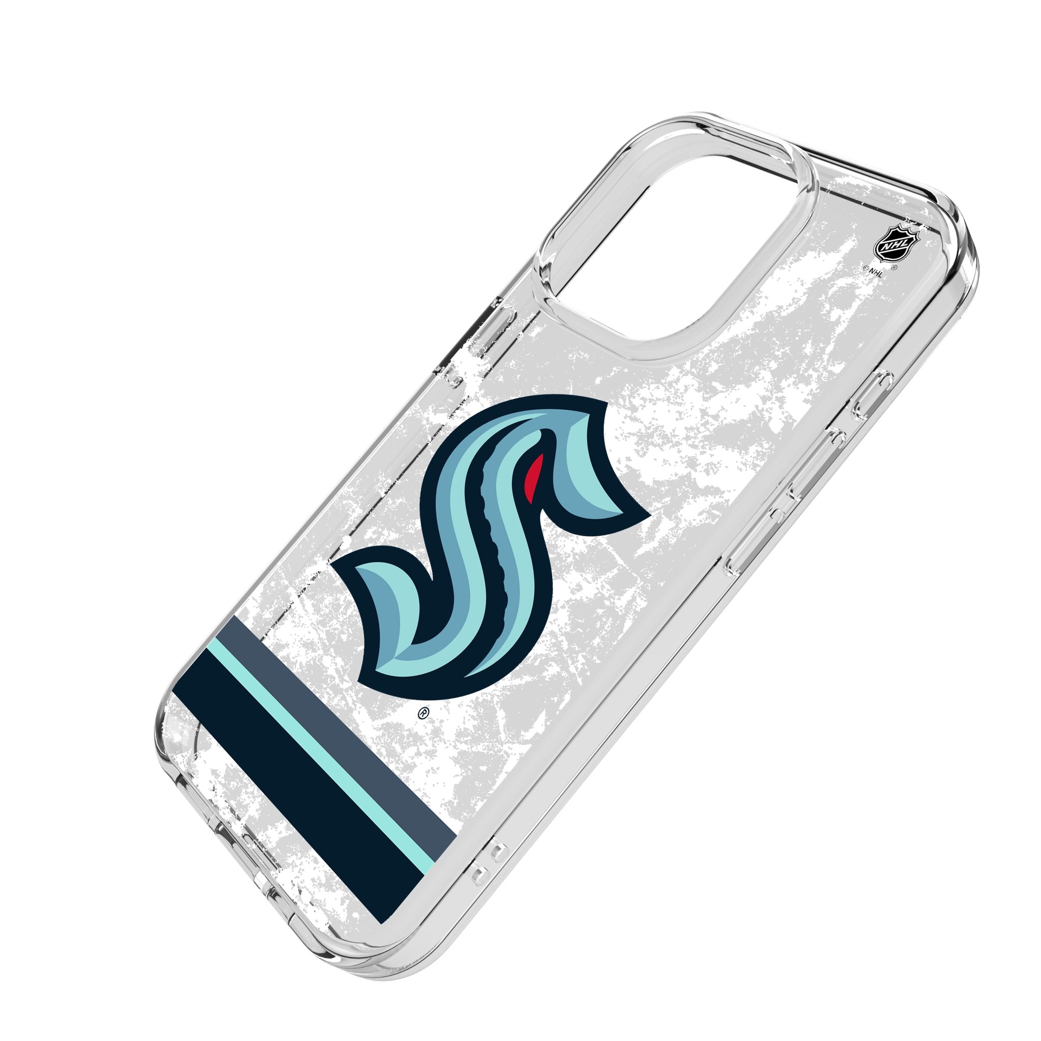 Seattle Kraken Ice Stripe Clear Phone Case for Apple iPhone