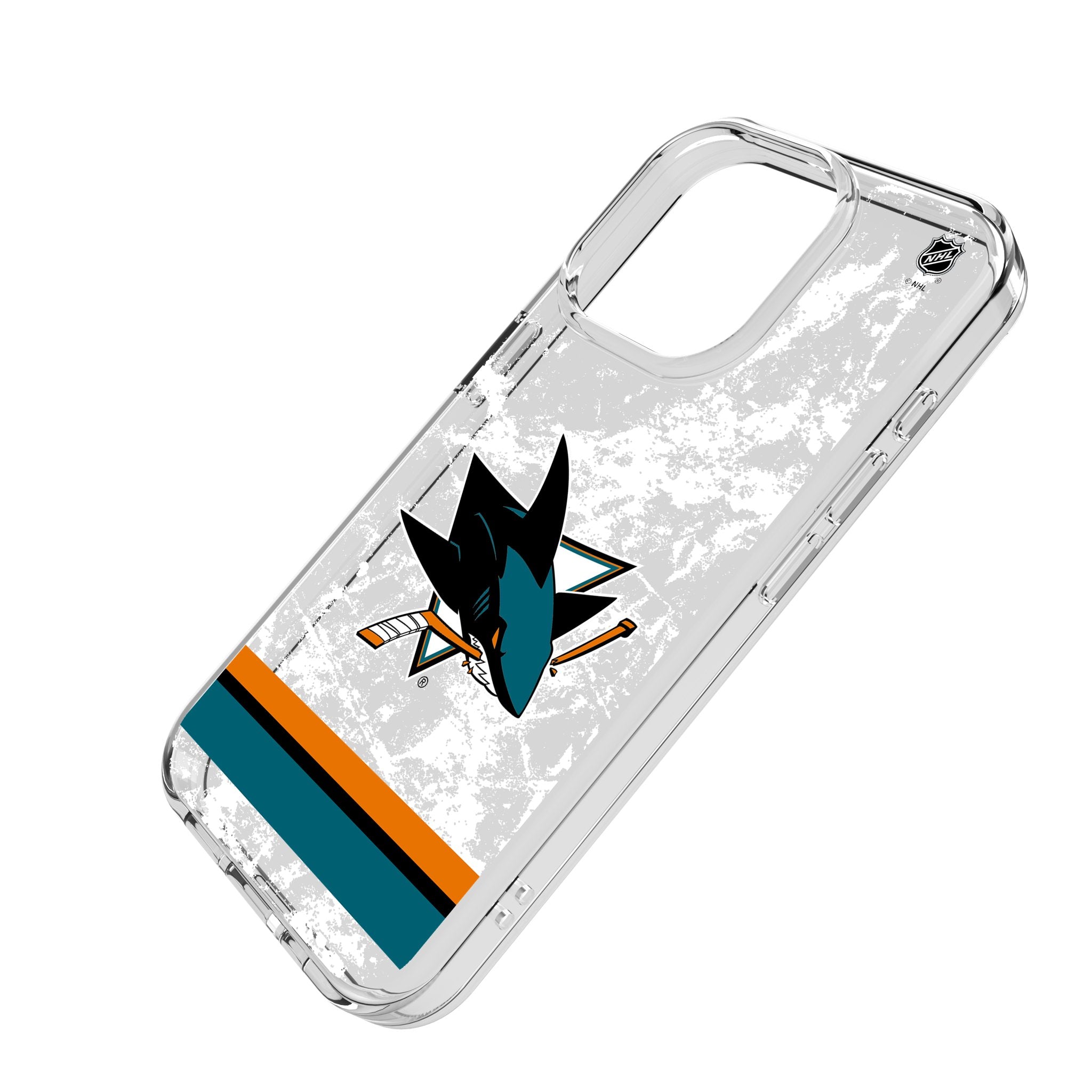 San Jose Sharks Ice Stripe Clear Phone Case for Apple iPhone