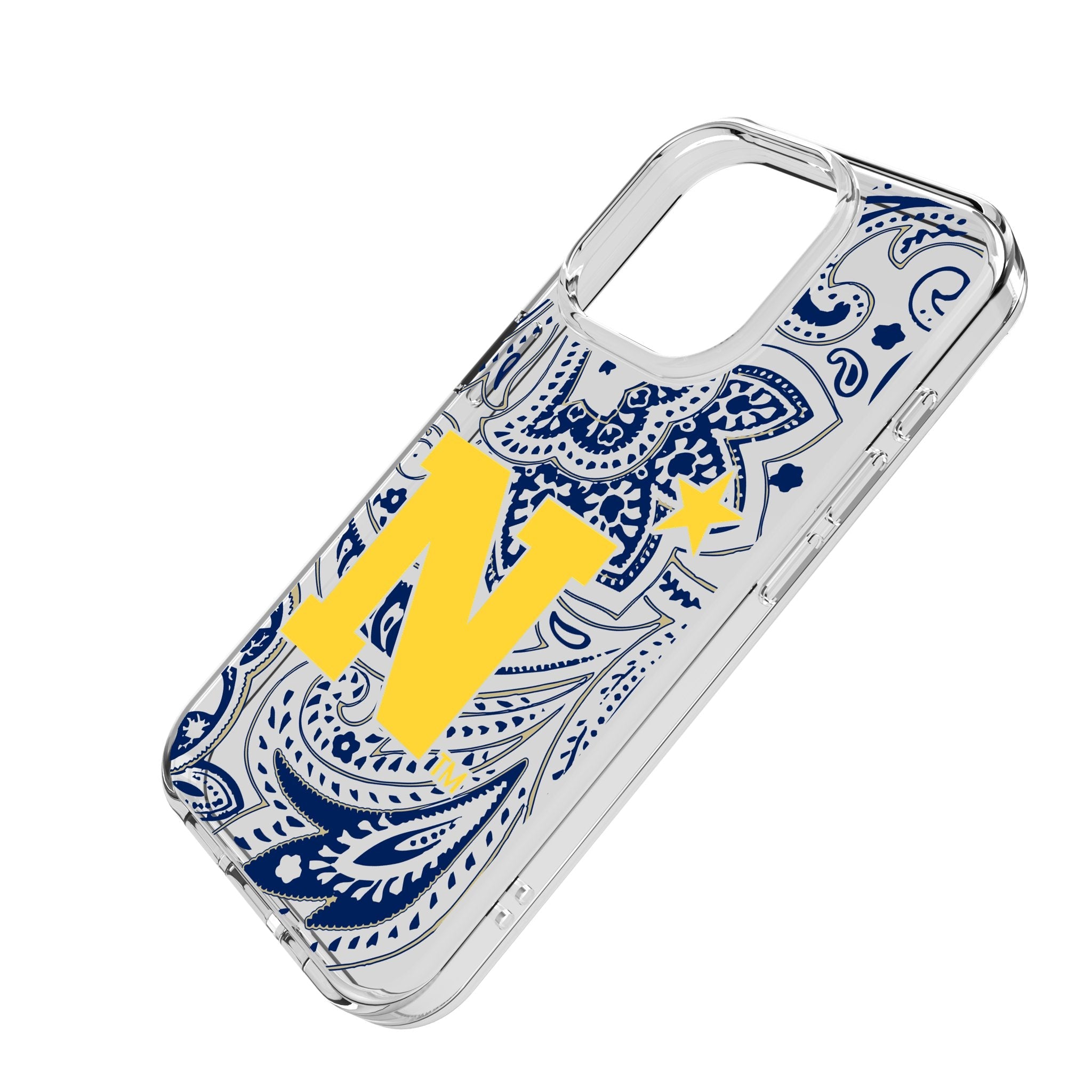 United State Naval Academy Midshipmen Paisley Clear Phone Case for Apple iPhone 2