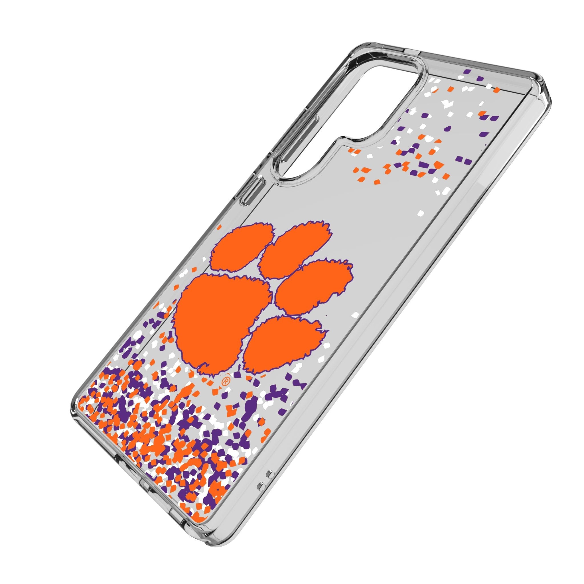 Clemson University Tigers Confetti Clear Phone Case for Samsung Galaxy