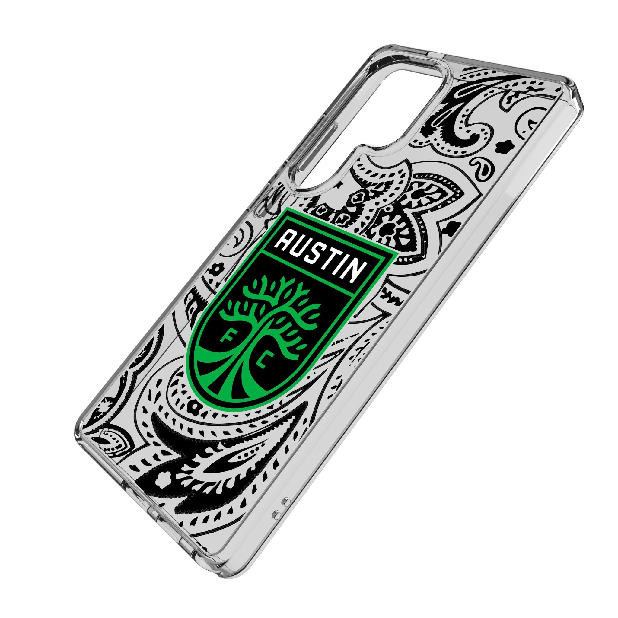Austin FC Paisley Clear Phone Case for Samsung Galaxy