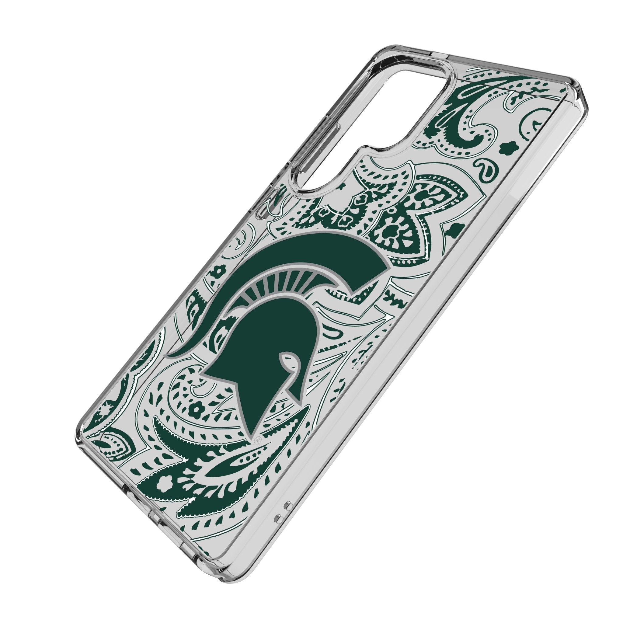 Michigan State University Spartans Paisley Clear Phone Case for Samsung Galaxy
