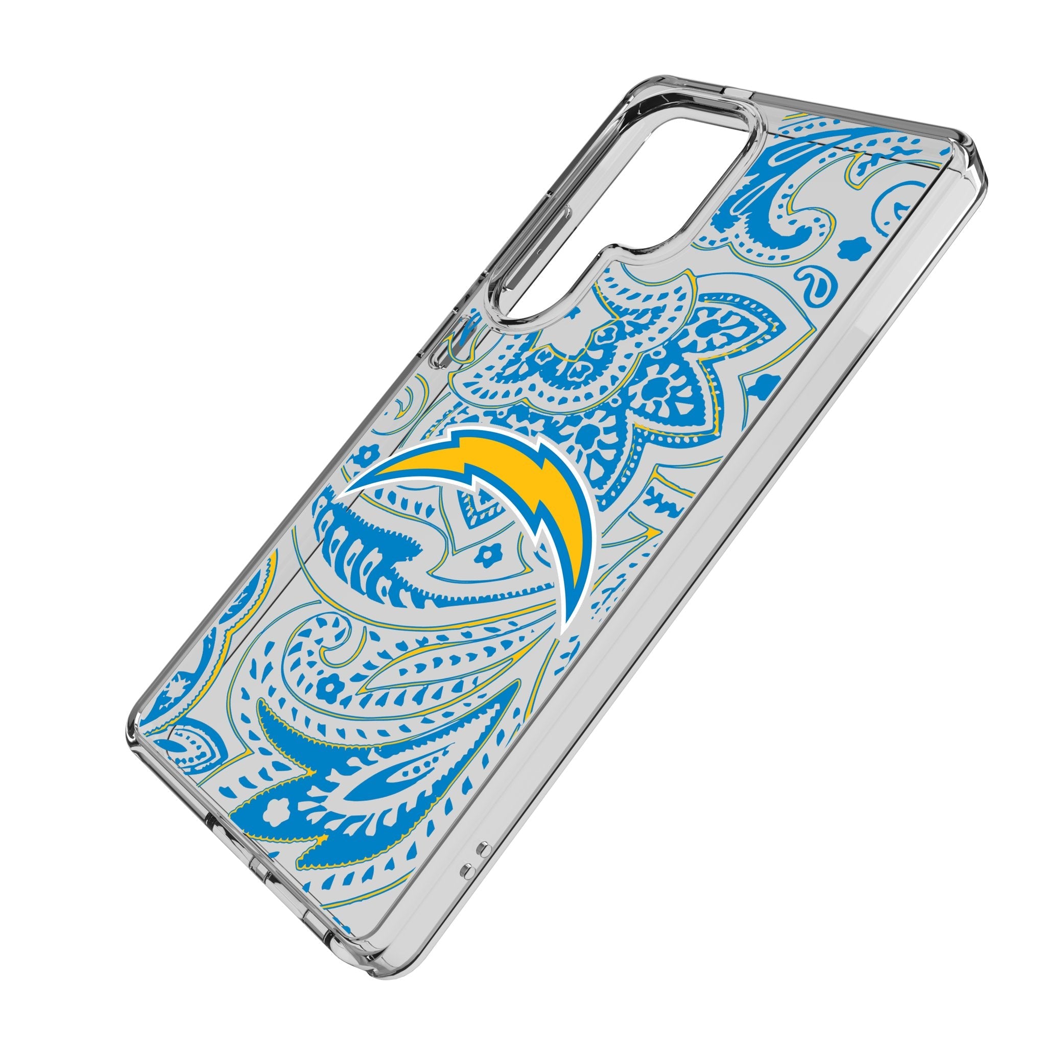 Los Angeles Chargers Paisley Clear Phone Case for Samsung Galaxy 2