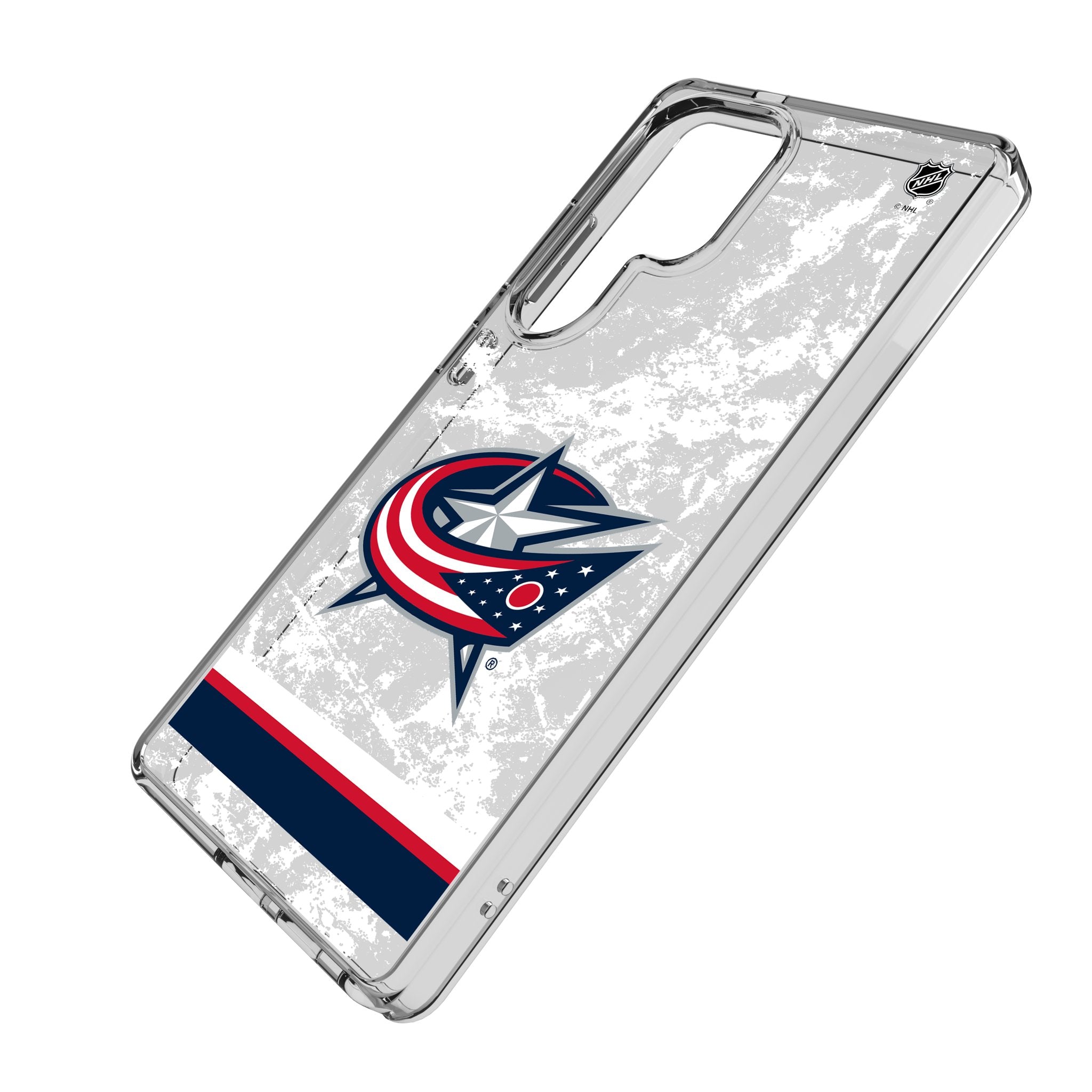 Columbus Blue Jackets Ice Stripe Clear Phone Case for Samsung Galaxy