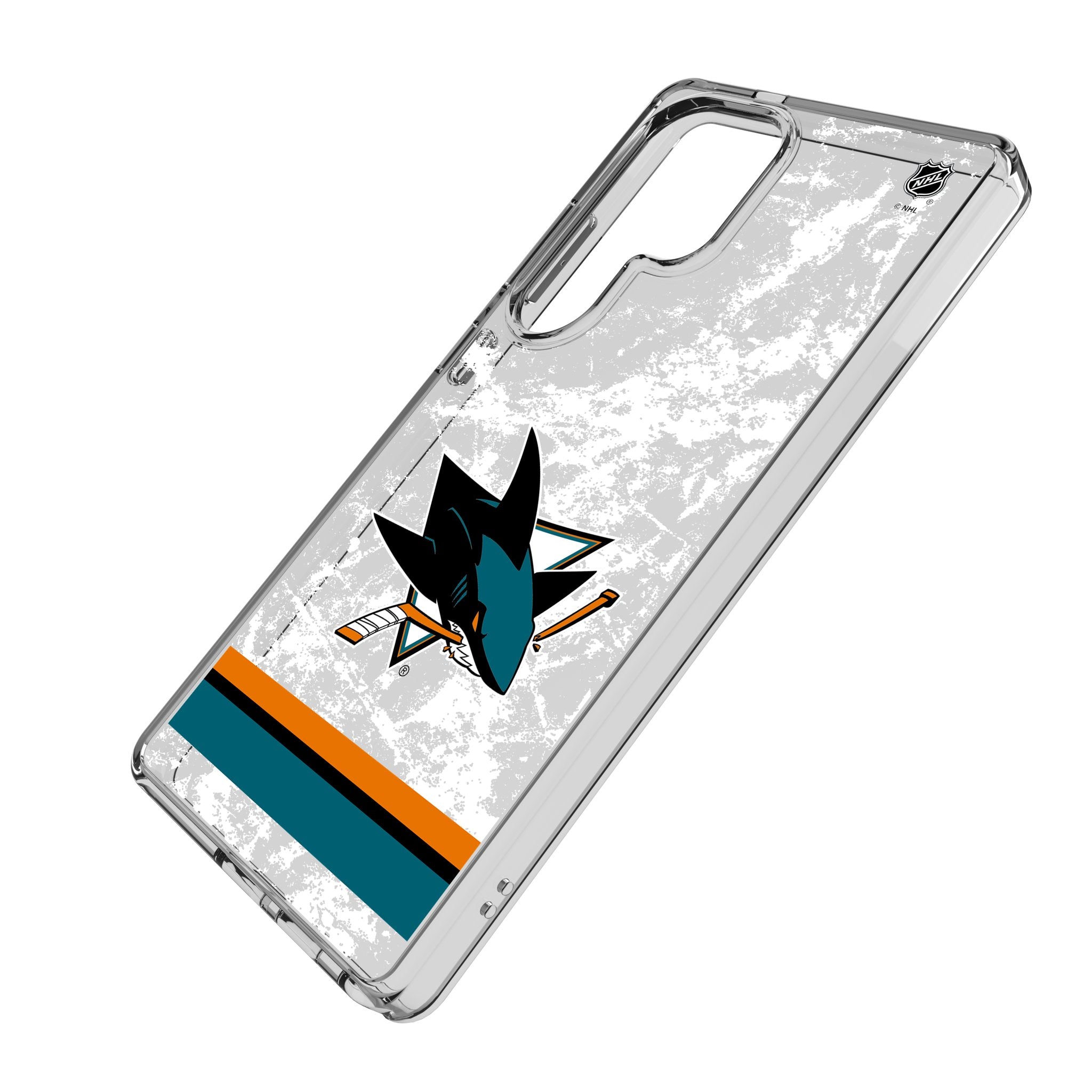 San Jose Sharks Ice Stripe Clear Phone Case for Samsung Galaxy