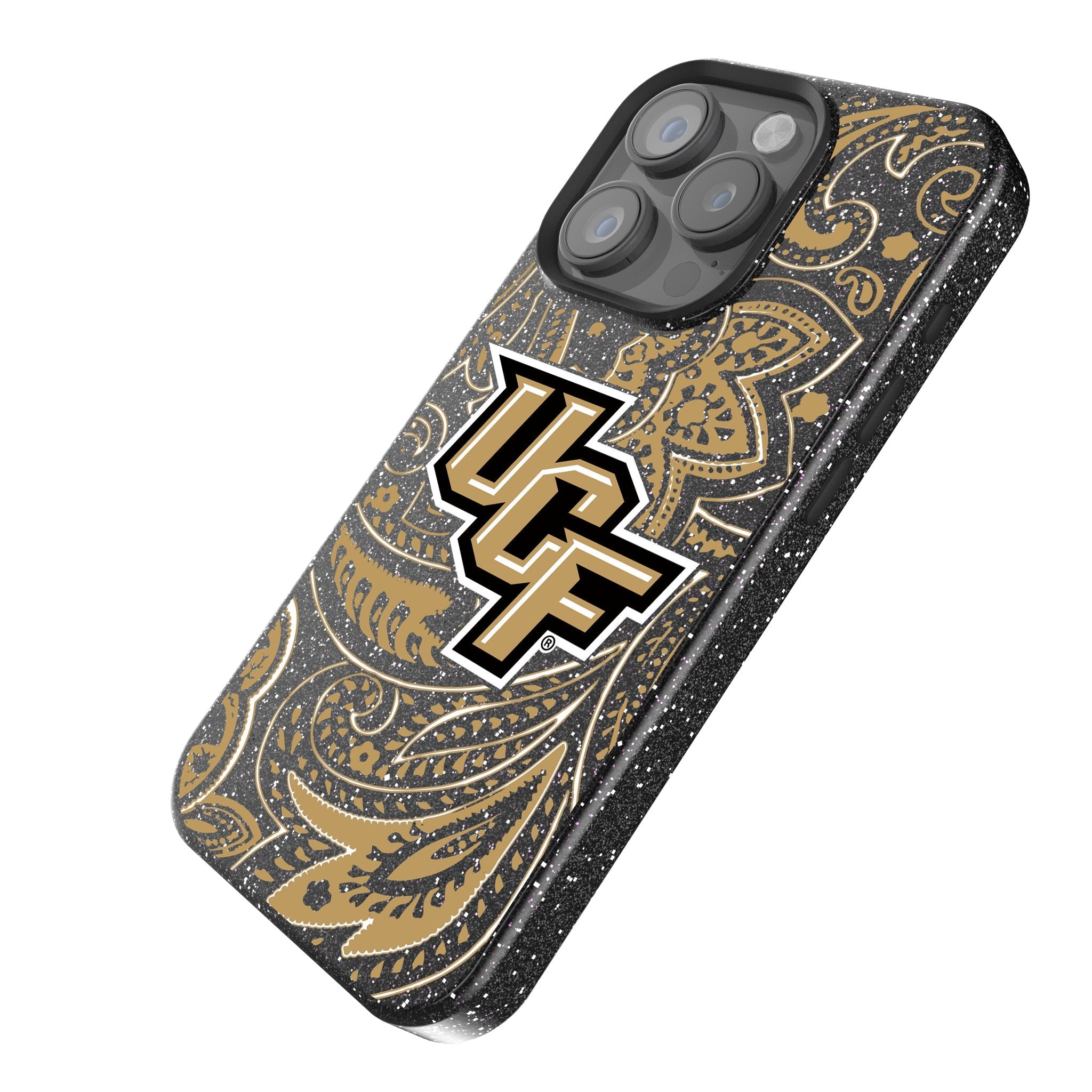 University of Central Florida Golden Knights Paisley Bling Phone Case 2