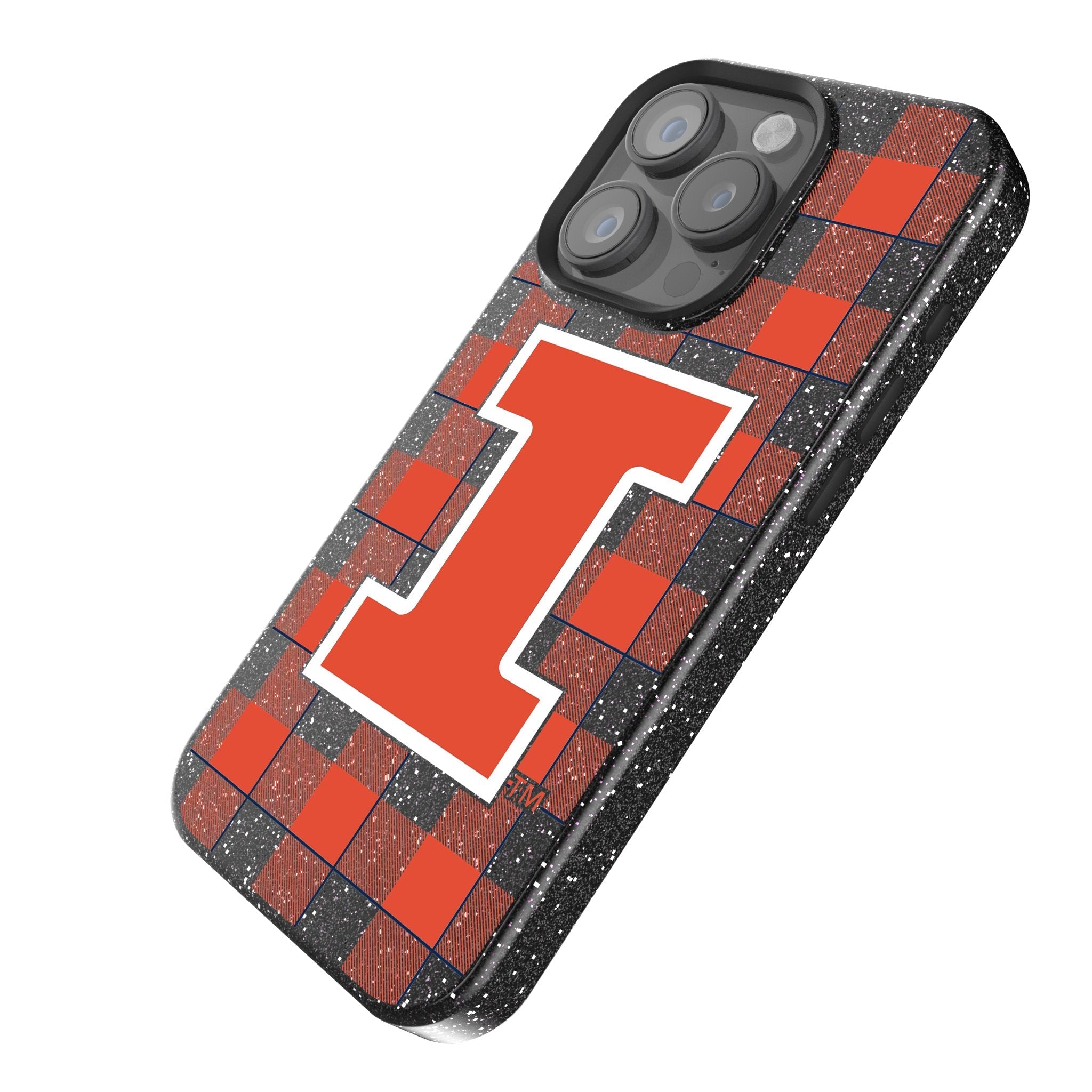 University of Illinois Fighting Illini Plaid Bling Phone Case