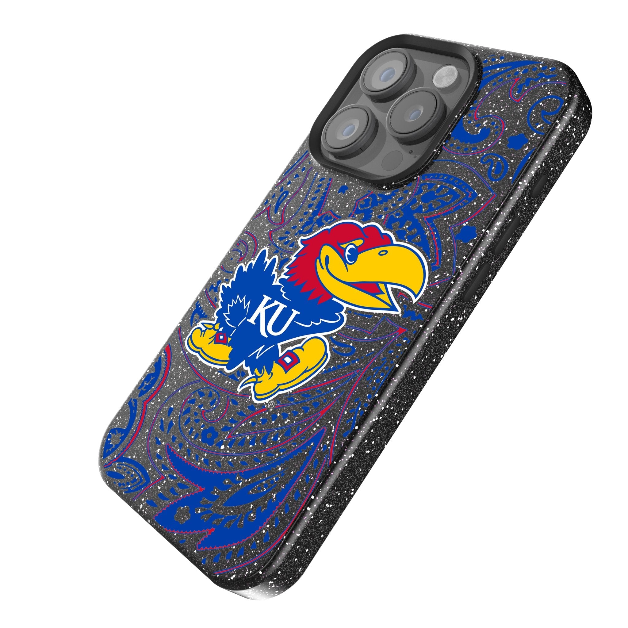 University of Kansas Jayhawks Paisley Bling Phone Case 2