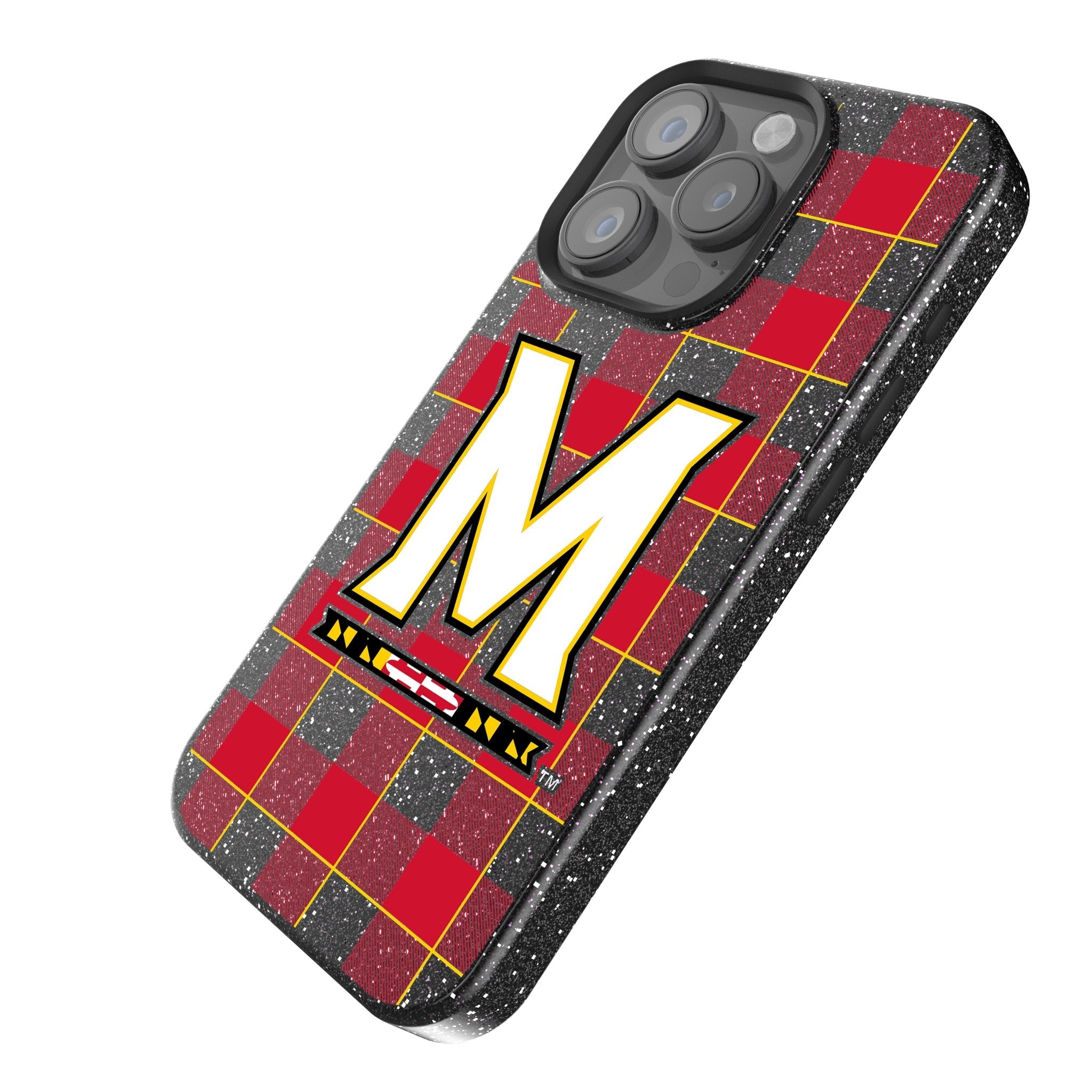 University of Maryland Terrapins Plaid Bling Phone Case