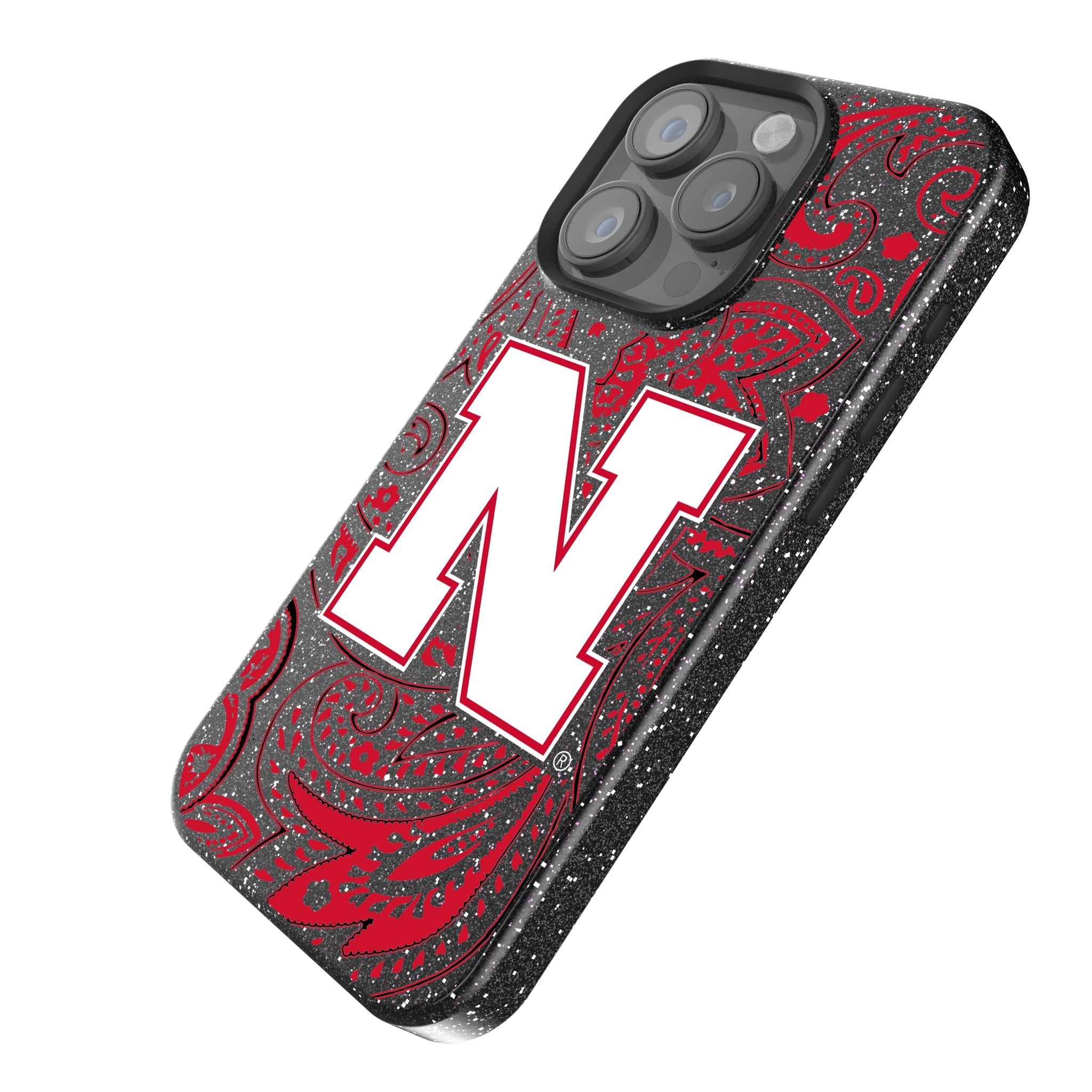 University of Nebraska Huskers Block N Paisley Bling Phone Case