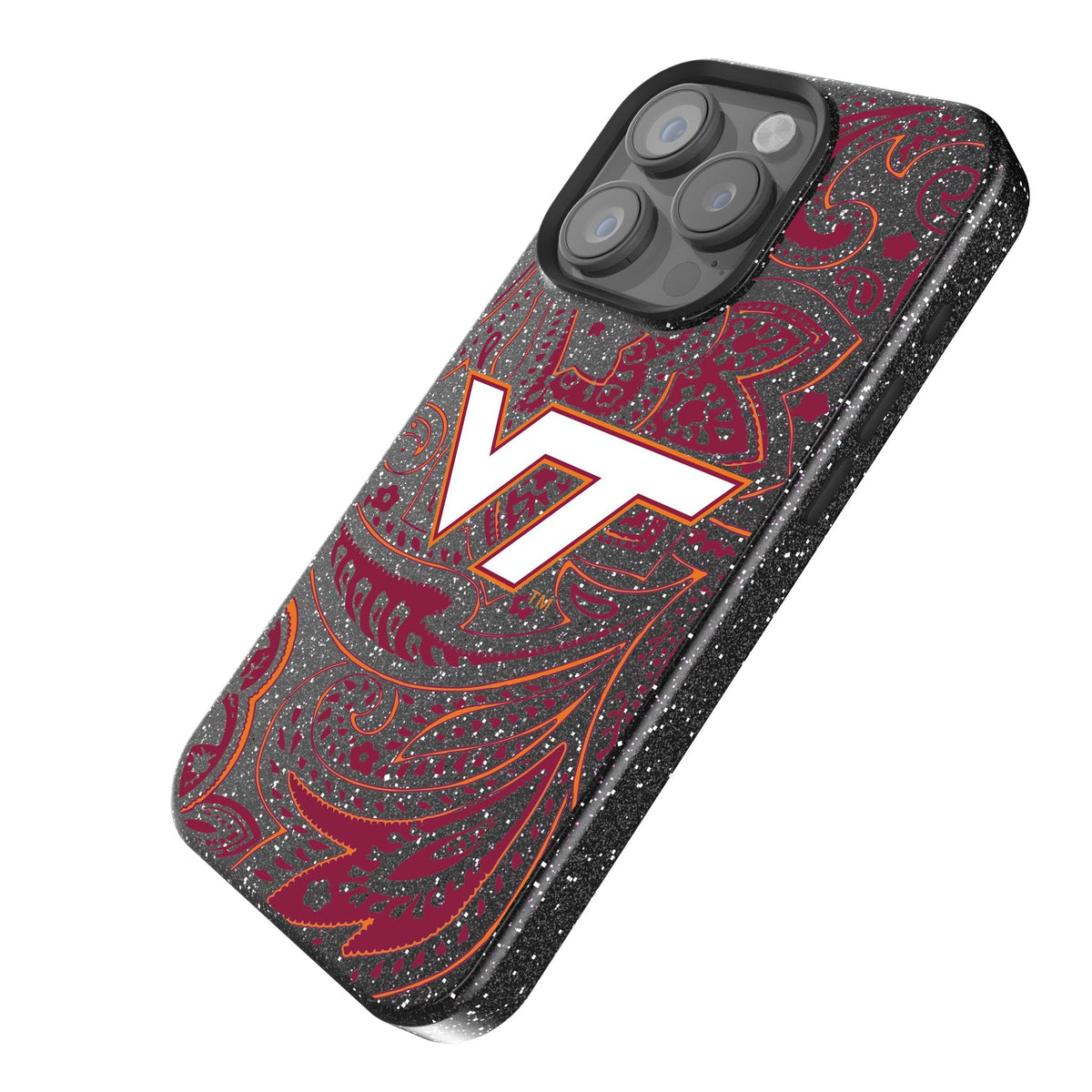 Virginia Tech Hokies Paisley Bling Phone Case 2